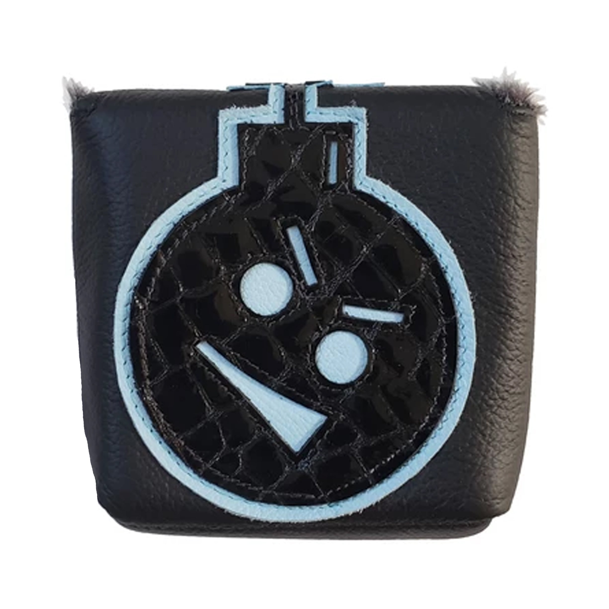 The LTD Edition Black Alligator/ Carolina Blue "Angry Bomb" Putter Cover - Robert Mark Golf