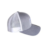 NEW! The RMG Grey/White Skull & Bones Trucker Snapback Hat - Robert Mark Golf