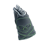 The "Murdered Out" Green Stitch Skull & Bones Camo Putter Cover - Robert Mark Golf