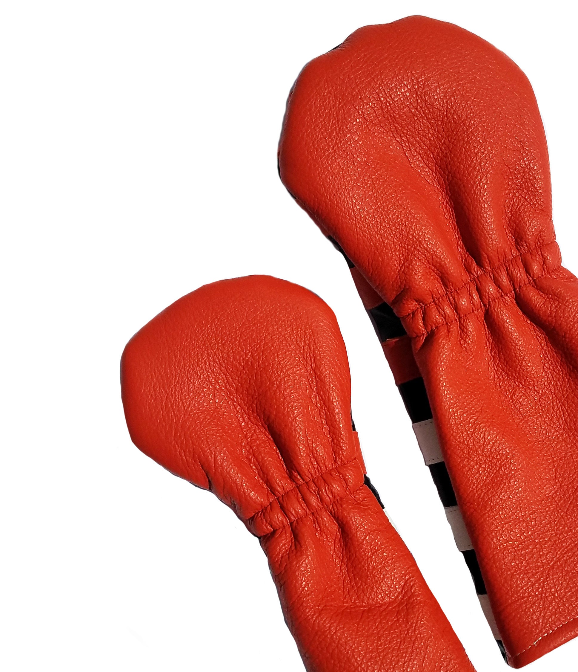 Orange Rugby Stripe with Skull & Bones Pair of Headcovers - Robert Mark Golf