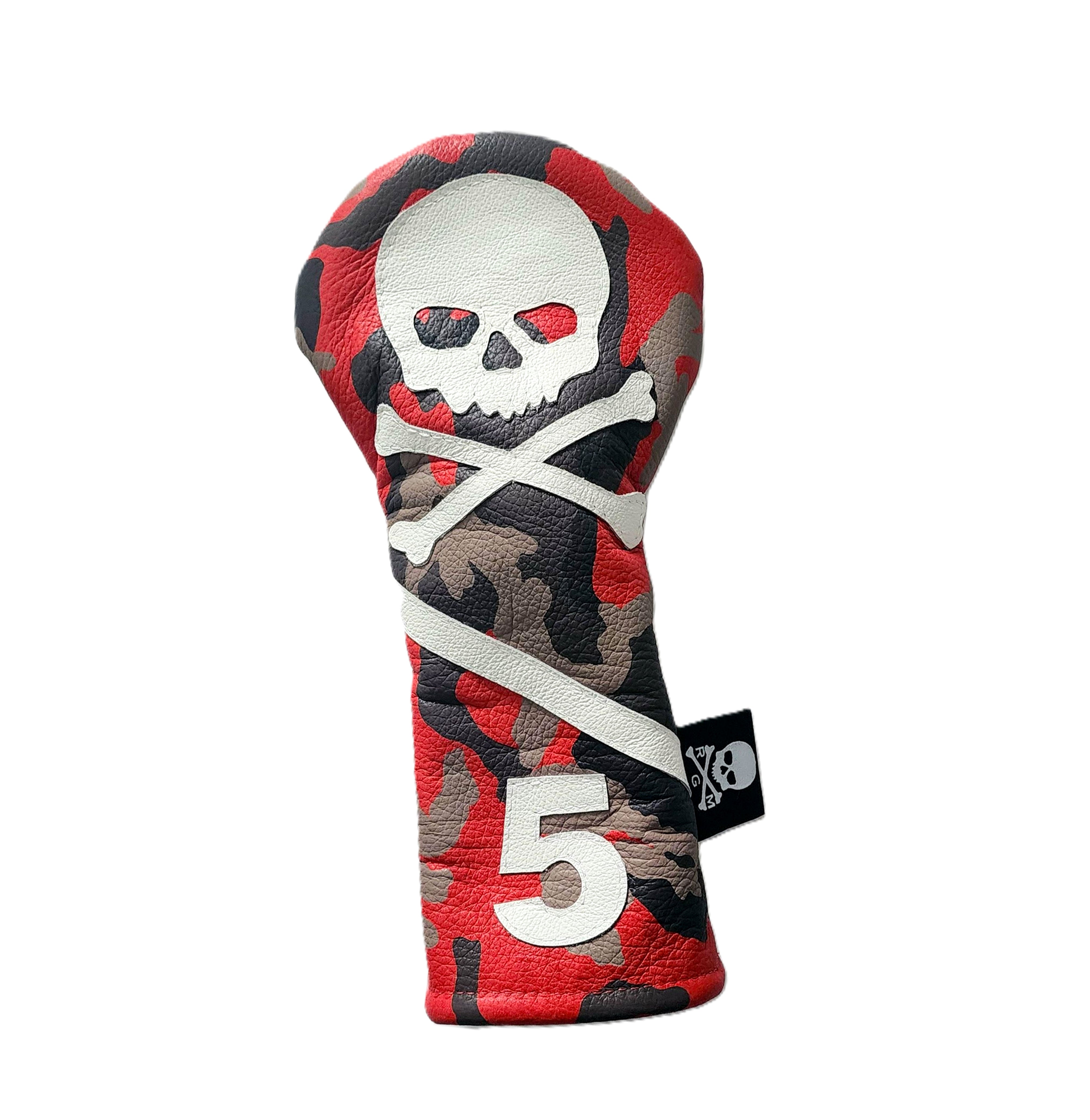 NEW! Limited Edition! Red Camo Skull & Bones Fairway 5 Wood Headcover! - Robert Mark Golf