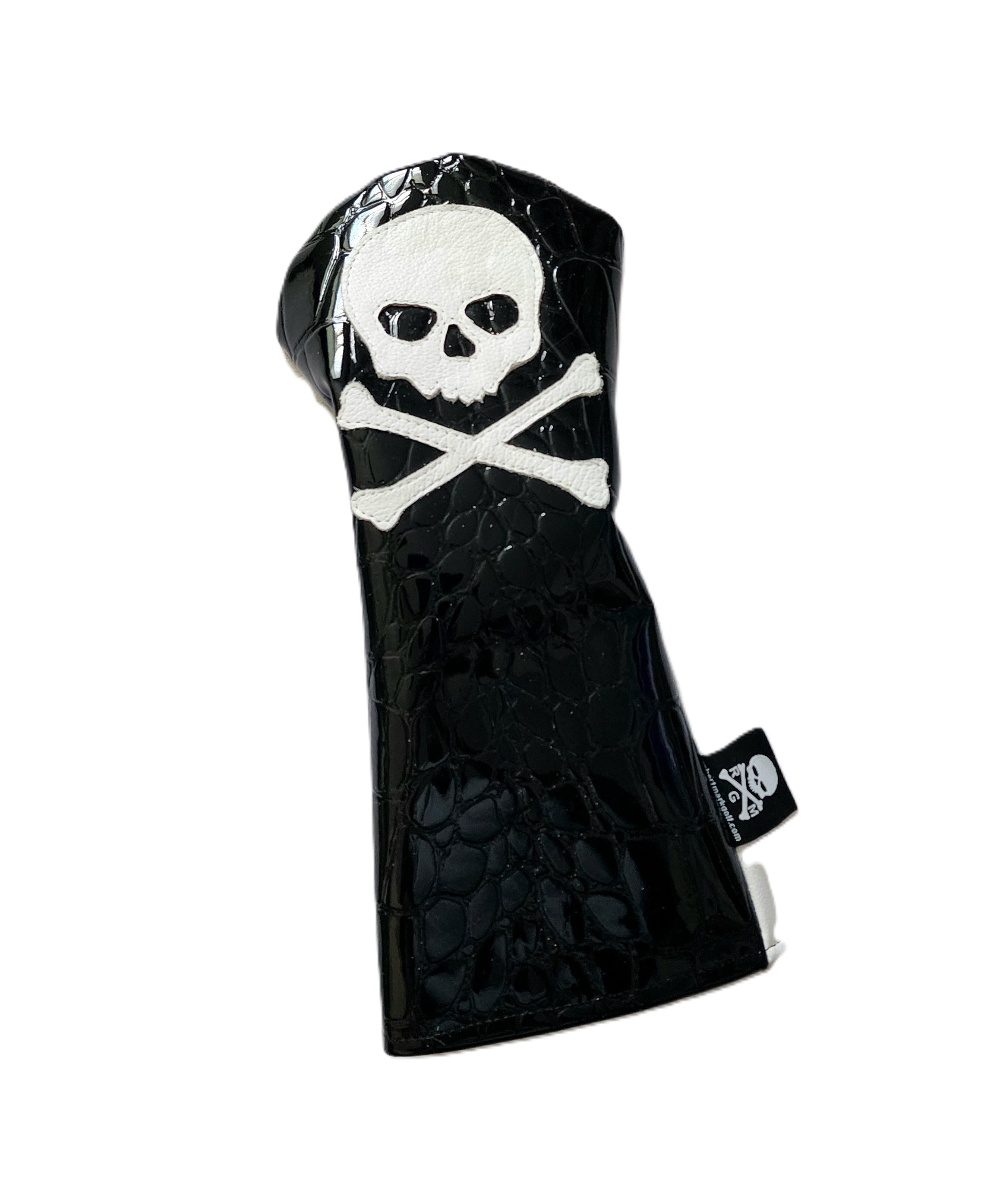 One-Of-A-Kind! Black Alligator Embossed Skull & Bones Driver headcover! - Robert Mark Golf