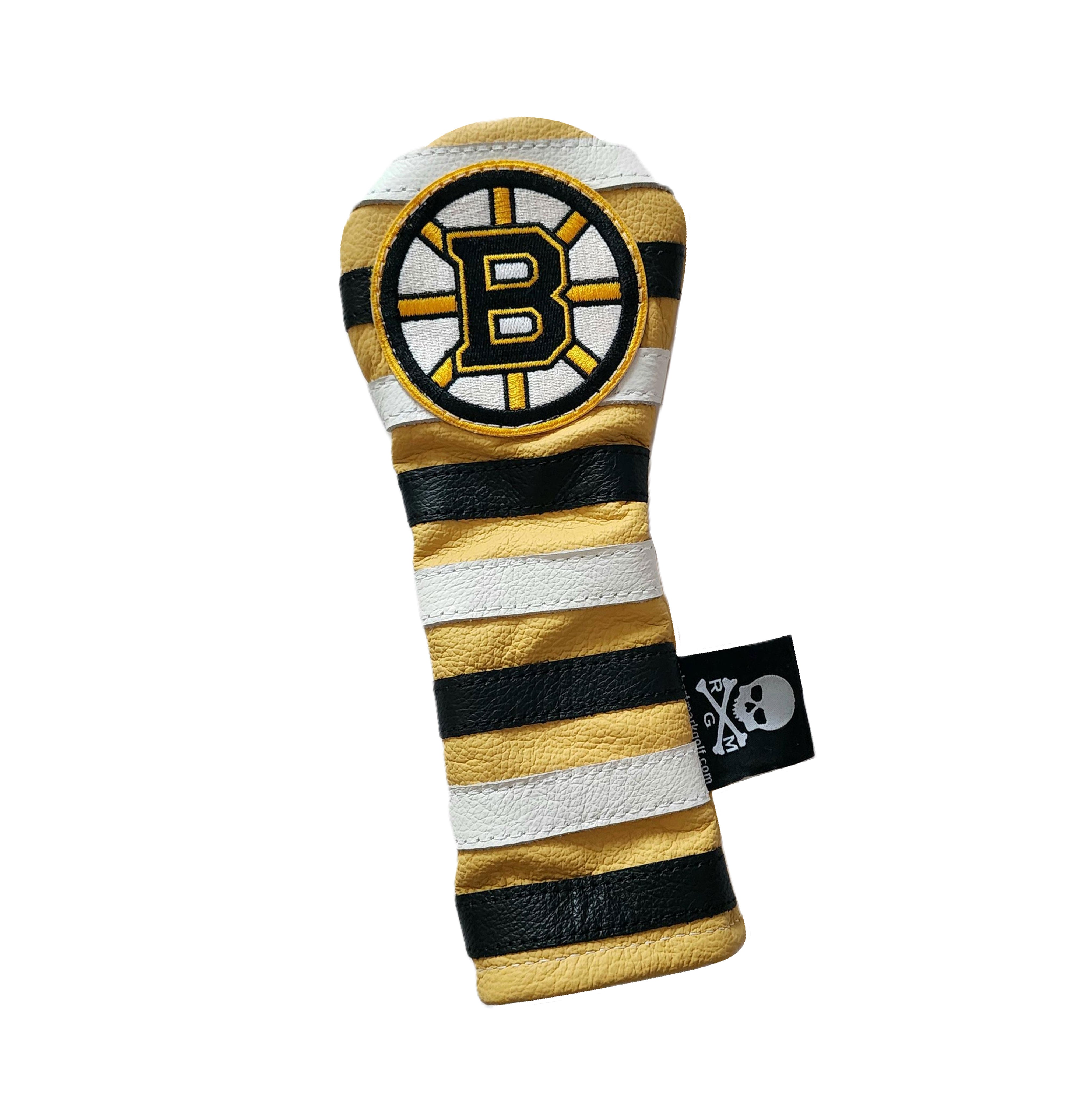 NEW! 1 Off! "Boston Bruins" inspired, hockey patch upcycle, hybrid headcover! - Robert Mark Golf