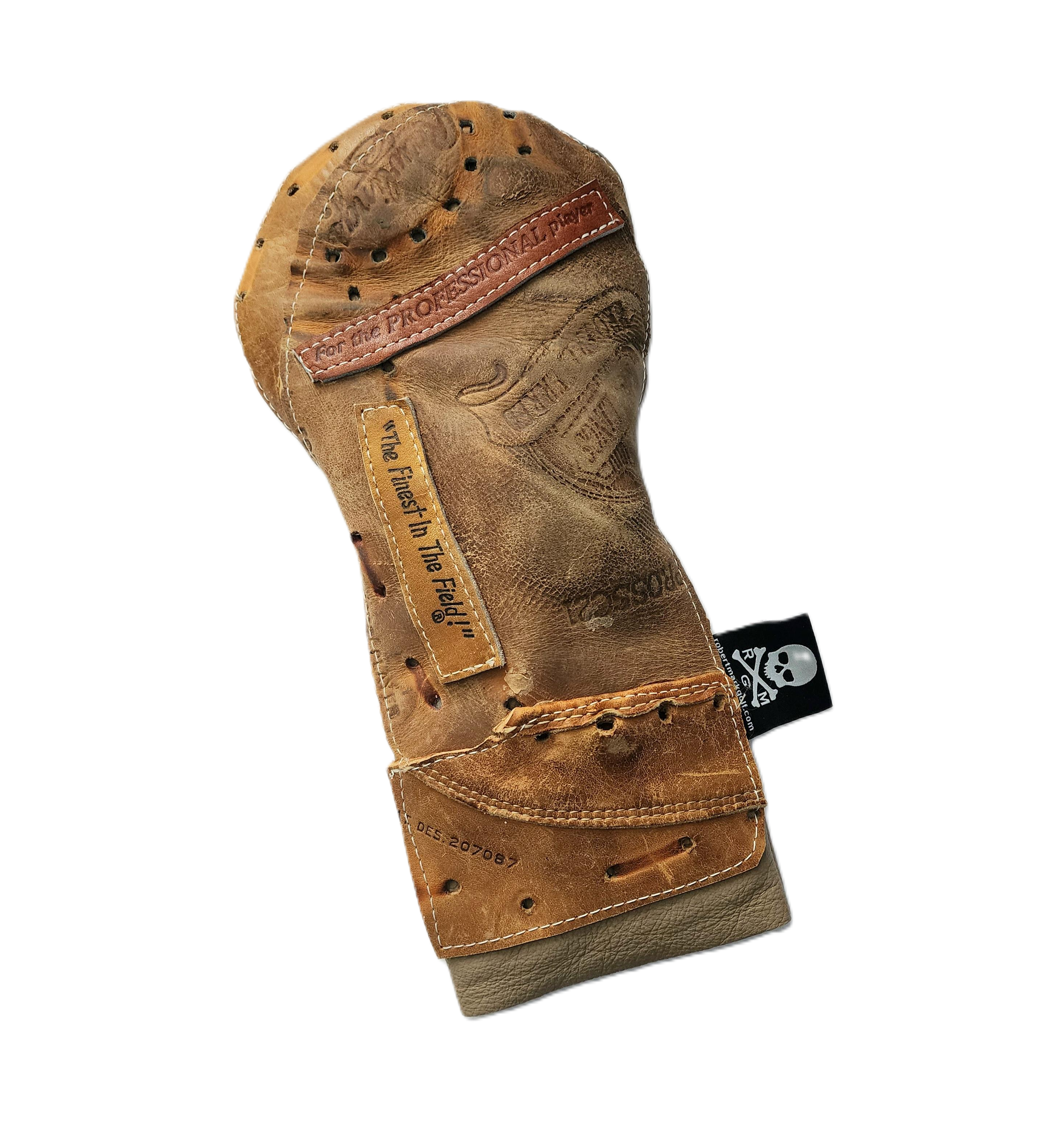 One-Of-A-Kind! Custom, Upcycled Baseball Glove Patchwork Fairway Wood Headcover - Robert Mark Golf