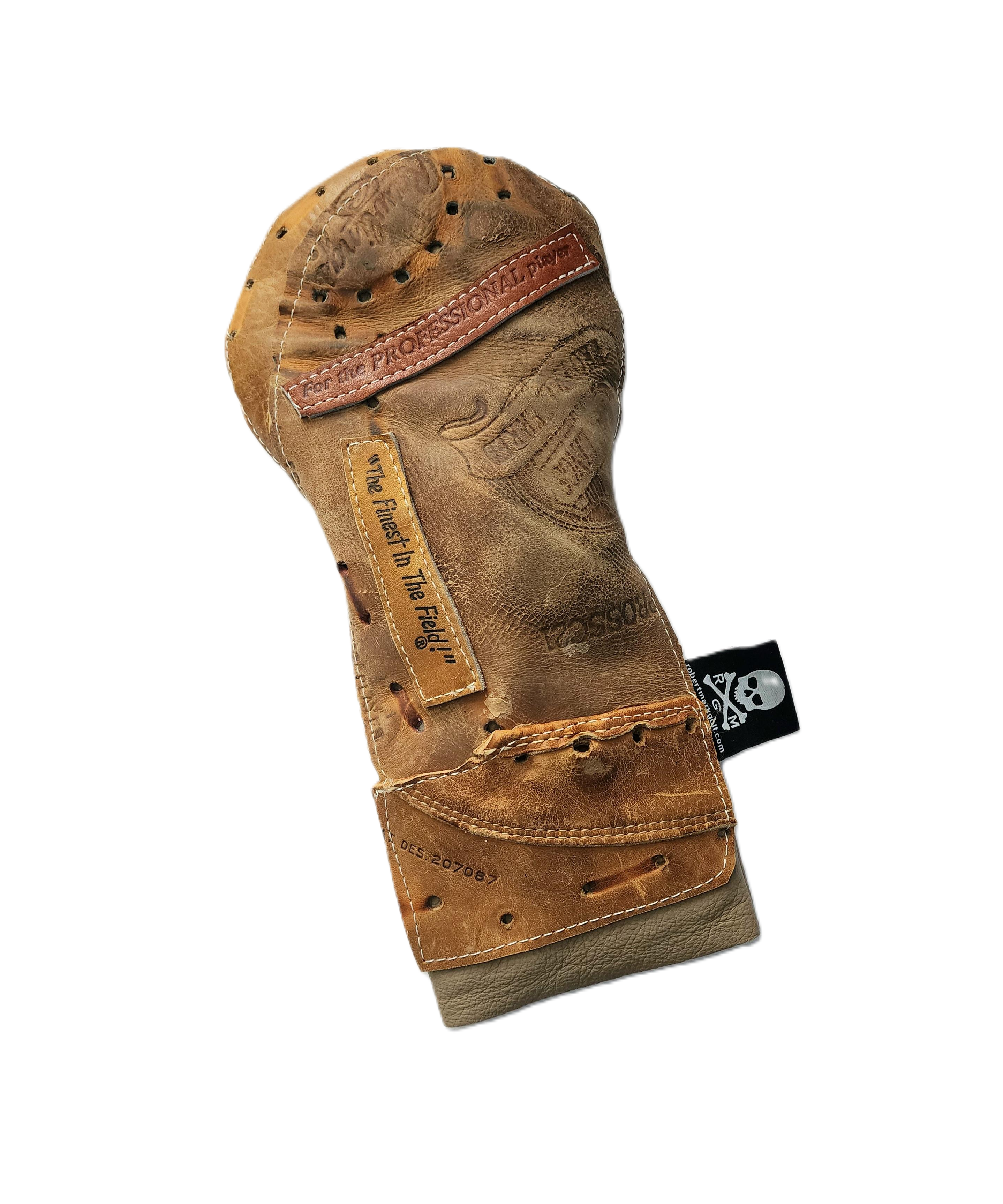 One-Of-A-Kind! Custom, Upcycled Baseball Glove Patchwork Fairway Wood Headcover - Robert Mark Golf
