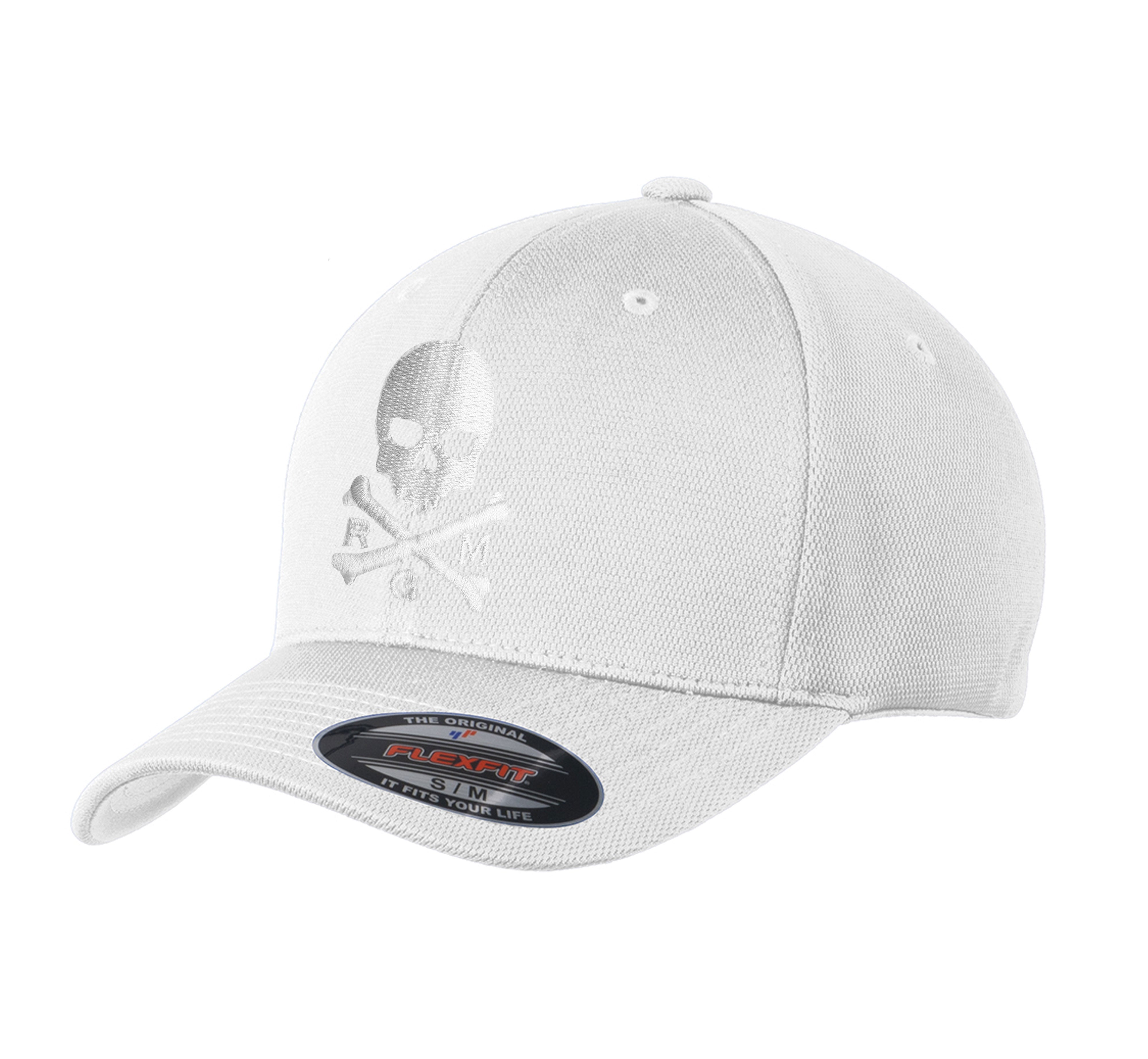 NEW! The RMG Blizzard White Flexfit Baseball Hat - Robert Mark Golf