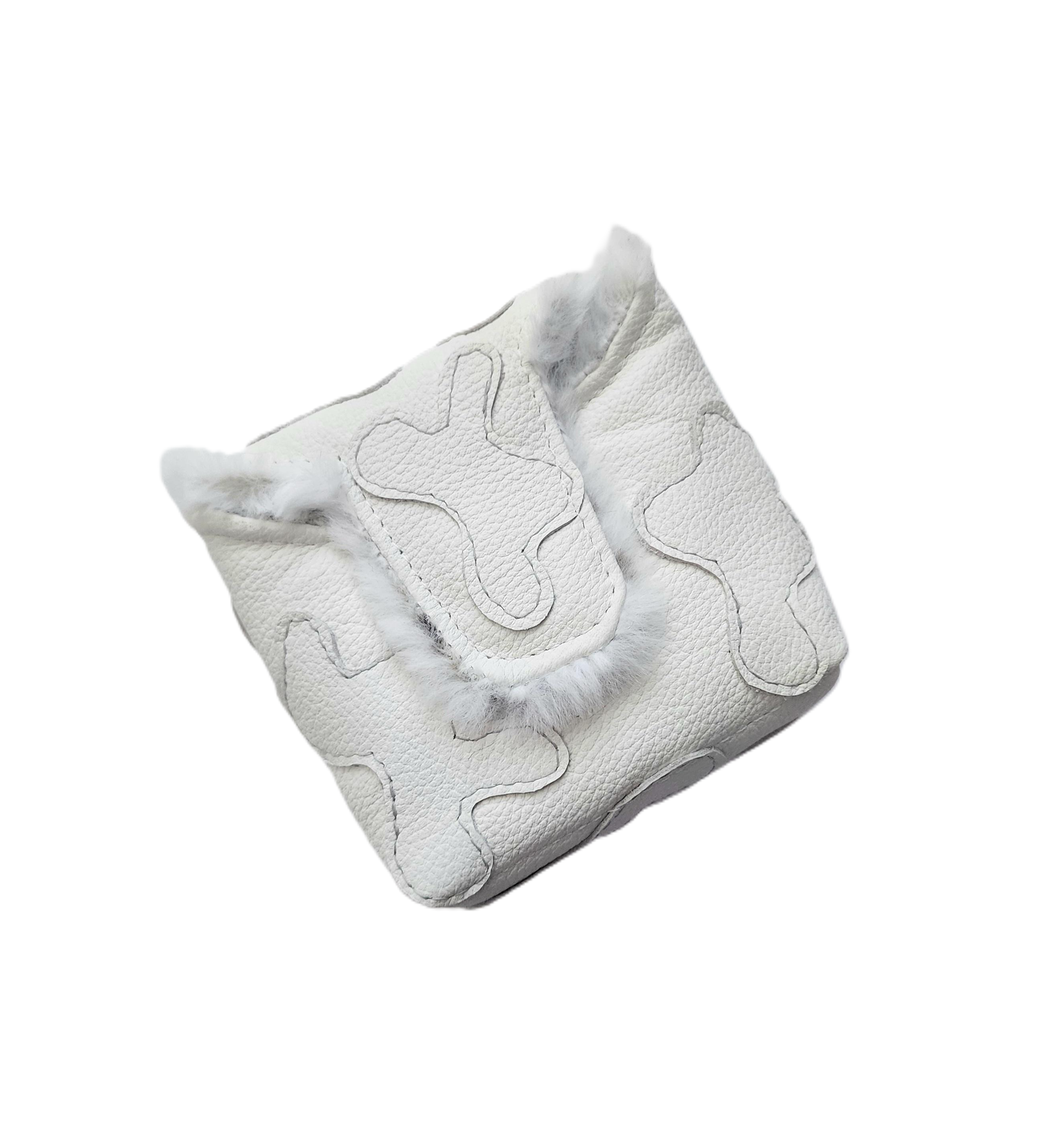 Blizzard camo skull and bones golf putter cover for Taylormade Spider or Scotty Cameron Phantom mallet putters by Robert Mark Golf