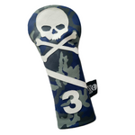 NEW! Limited Edition! Blue Camo Skull & Bones Fairway 3 Wood Headcover! - Robert Mark Golf