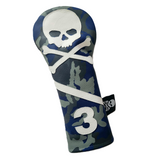 NEW! Limited Edition! Blue Camo Skull & Bones Fairway 3 Wood Headcover! - Robert Mark Golf