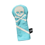 One-Of-A-Kind! Tiffany Blue, White Skull & Bones Fairway Wood headcover!