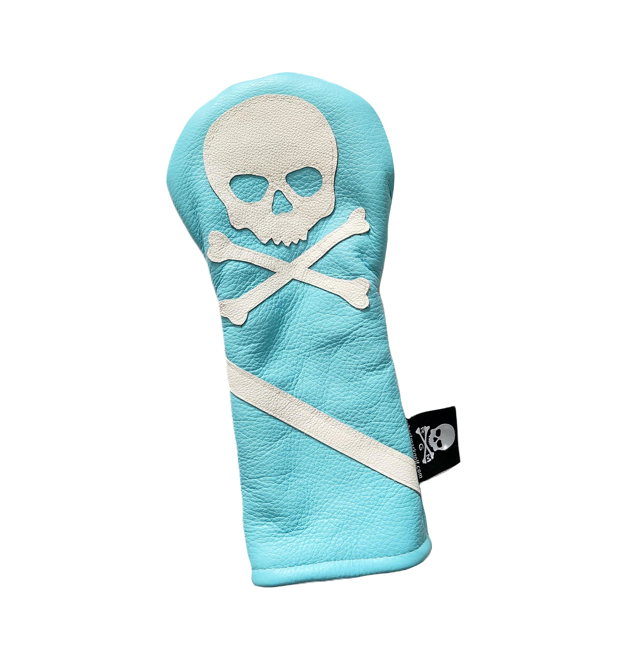 One-Of-A-Kind! Tiffany Blue, White Skull & Bones Fairway Wood headcover! - Robert Mark Golf