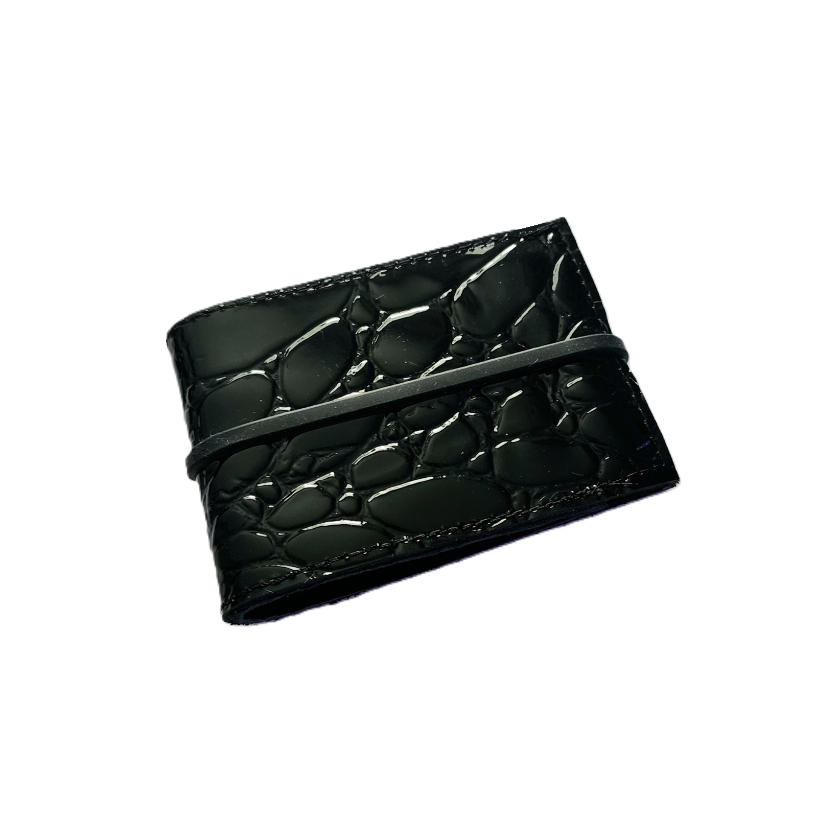 NEW! RMG Black Patent Leather Alligator Embossed  Leather Cash Cover/ Wallet! - Robert Mark Golf