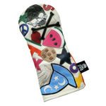 Robert Mark Golf collage driver headcover with vibrant, artistic design, protecting golf club with a stylish, limited edition look.