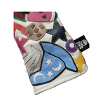 Robert Mark Golf limited edition collage driver headcover with colorful patchwork design and soft interior padding.
