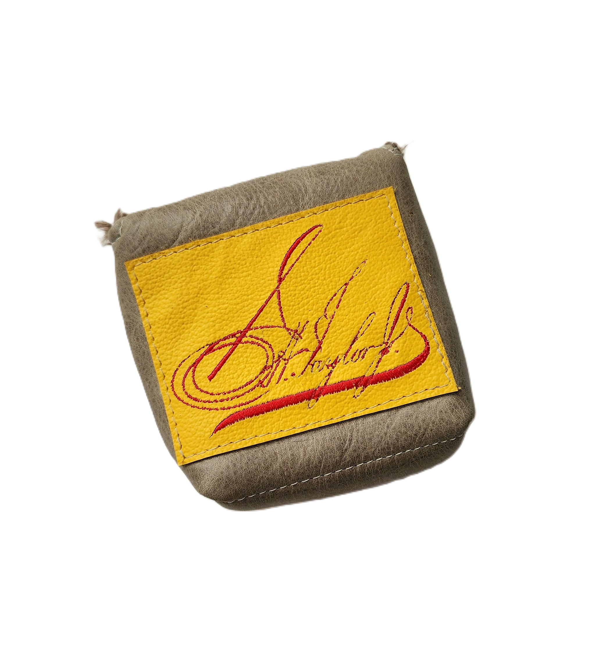 Rare! EH Taylor Bourbon, baseball glove leather upcycled Mallet Putter headcover! - Robert Mark Golf