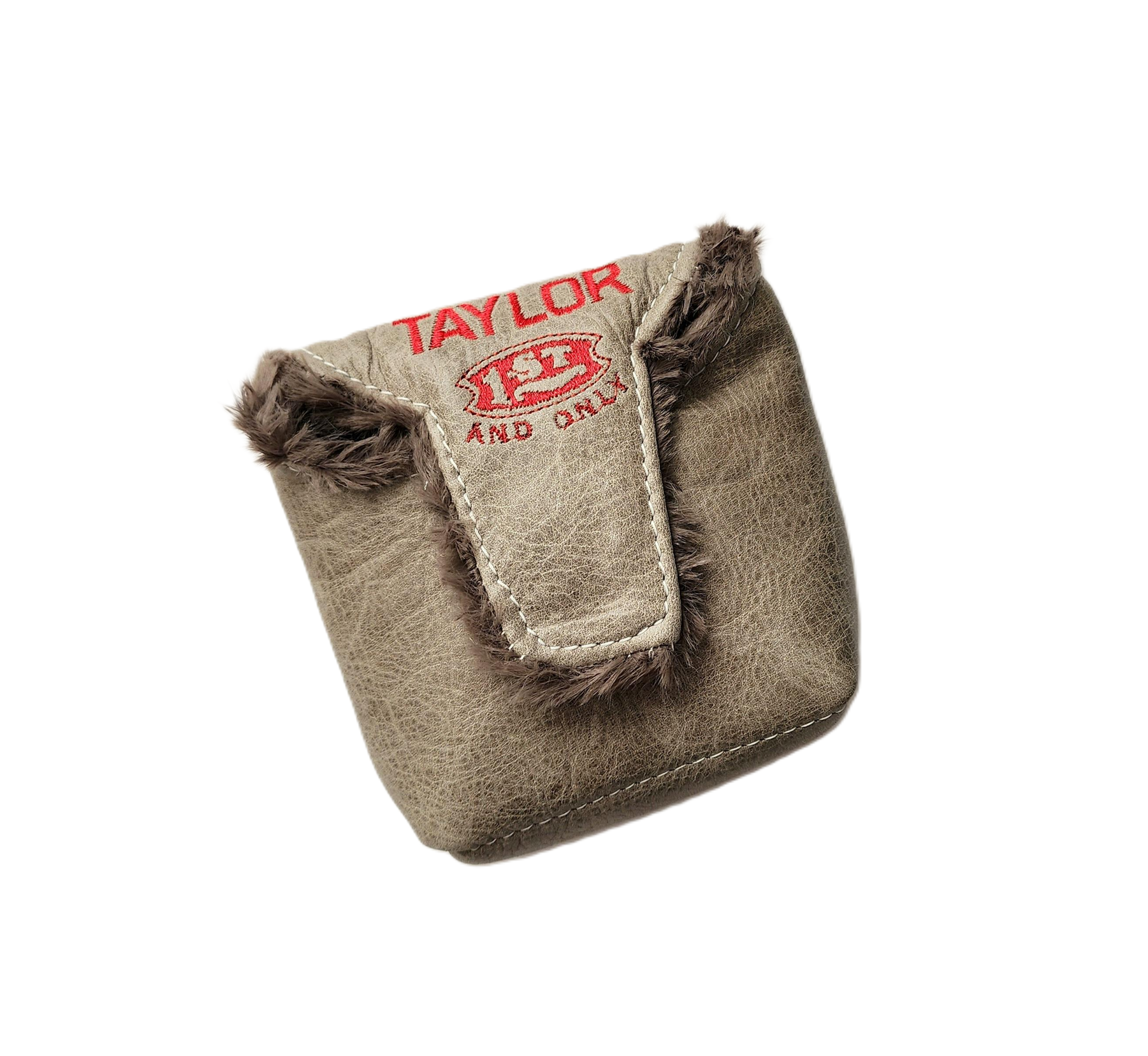 Rare! EH Taylor Bourbon, baseball glove leather upcycled Mallet Putter headcover! - Robert Mark Golf