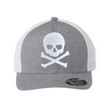 NEW! The RMG Grey Skull & Bones Flexfit Snapback 110 Baseball Hat