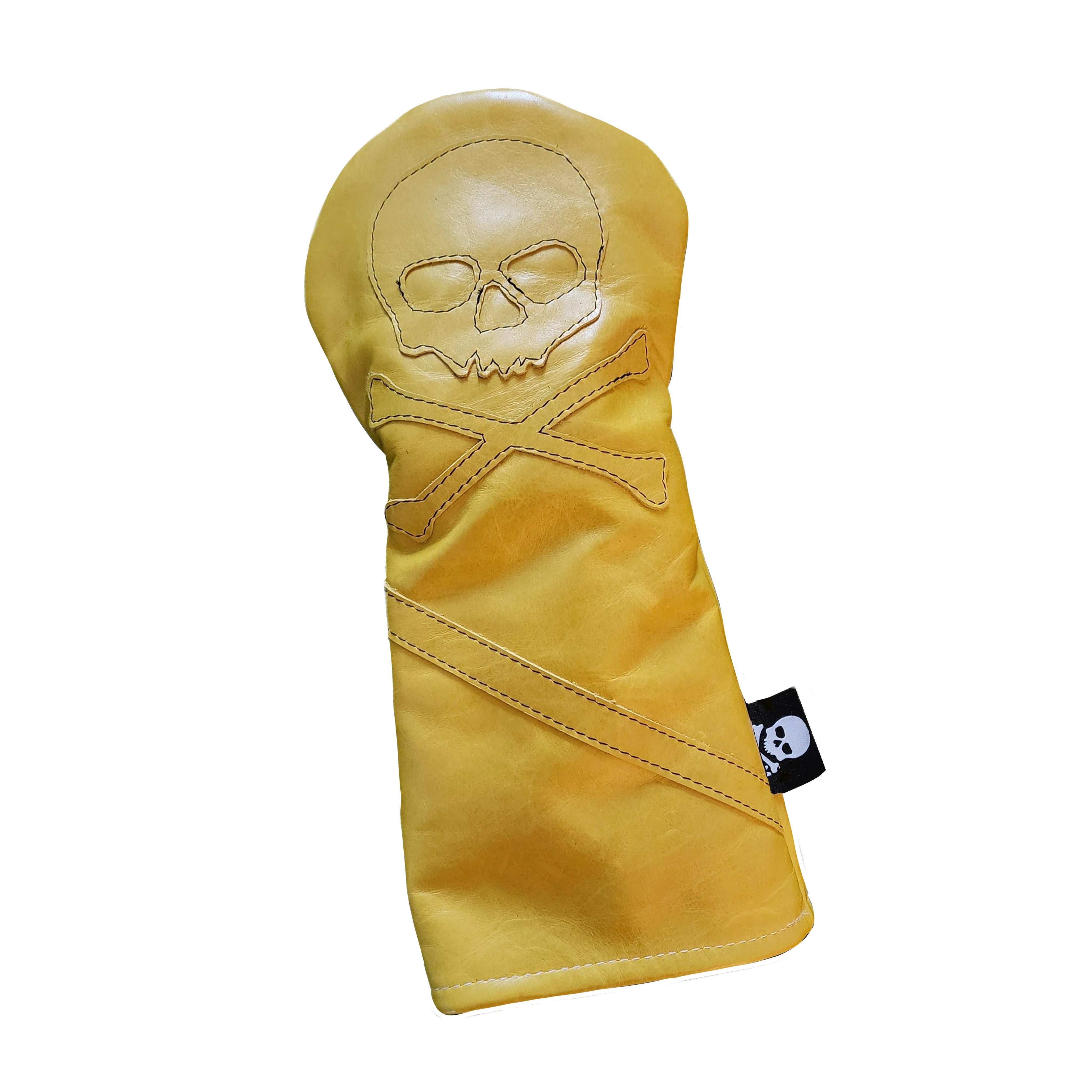 One-Of-A-Kind! Skull & Bones Acid Yellow Baseball Glove Fairway Wood Cover - Robert Mark Golf