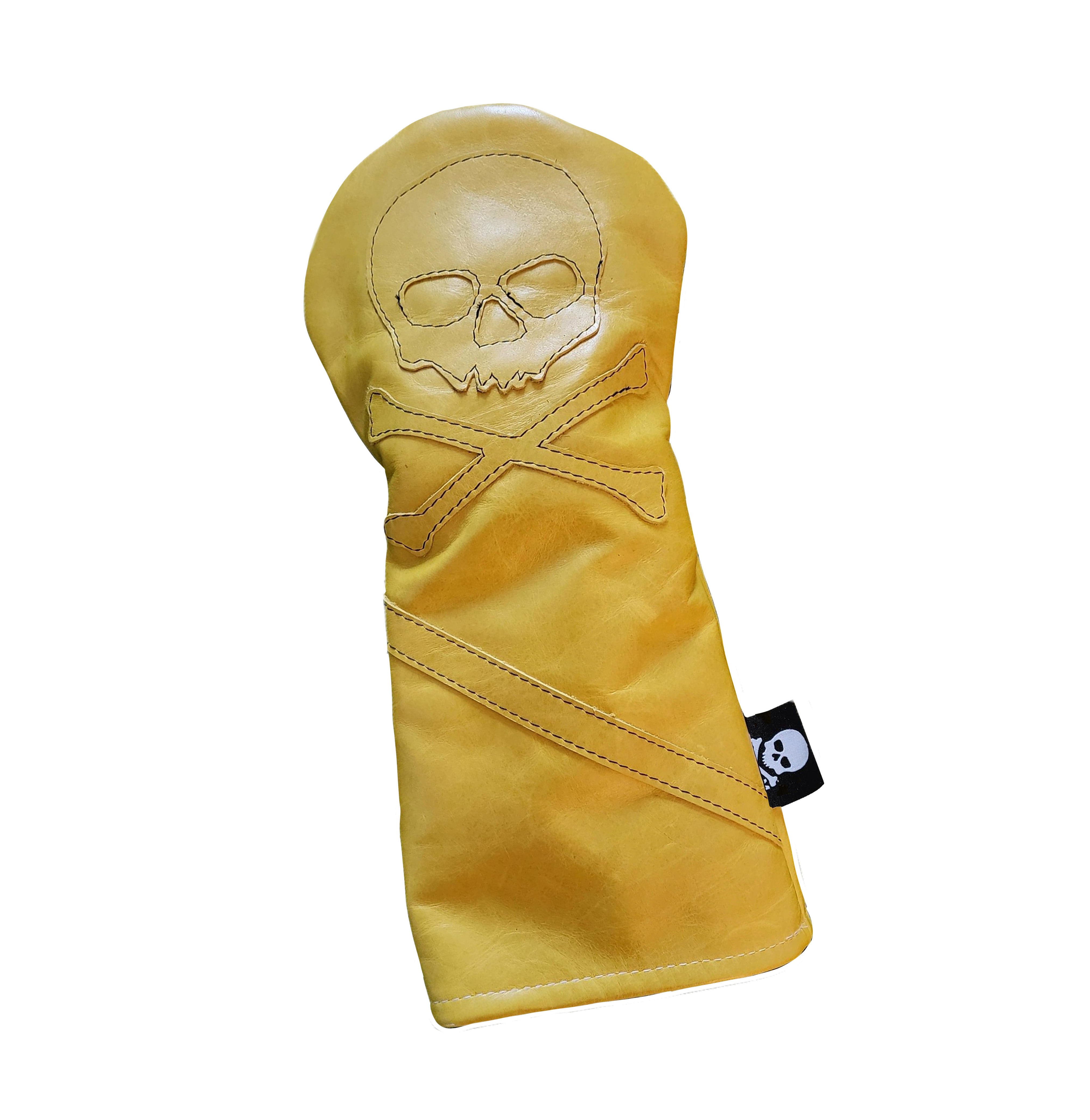 One-Of-A-Kind! Skull & Bones Acid Yellow Baseball Glove Fairway Wood Cover - Robert Mark Golf