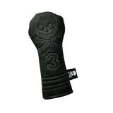 One-Of-A-Kind! Murdered Out Skull & Bones 3 Wood, Fairway Wood Cover