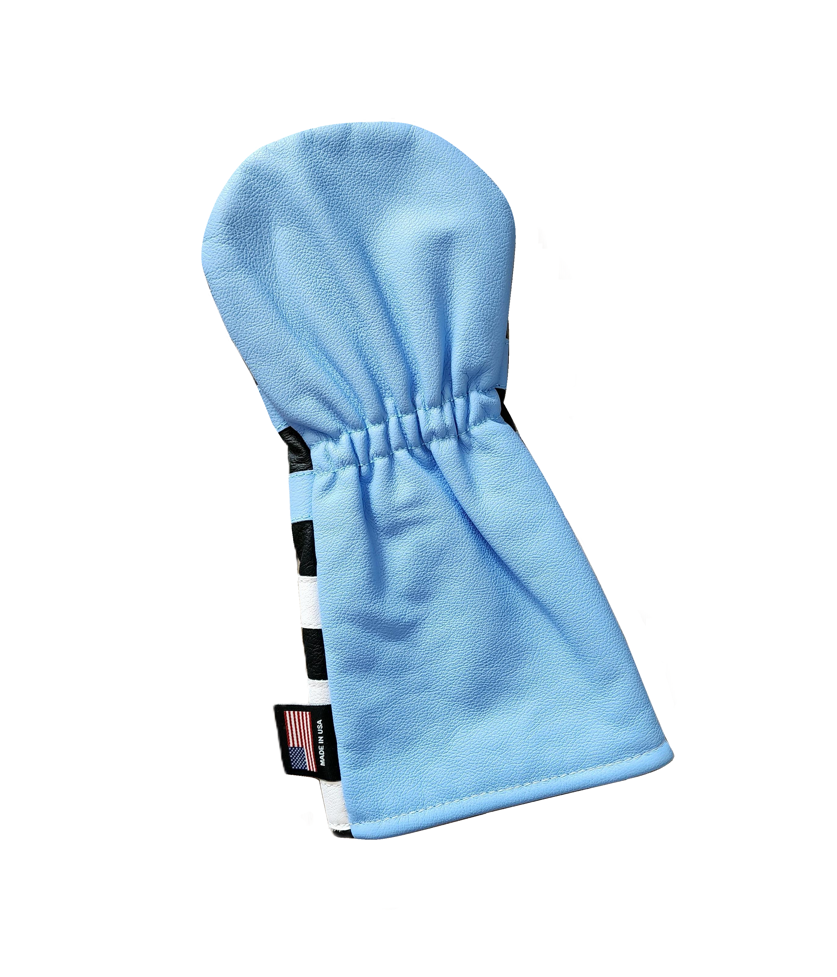 One-Of-A-Kind! The Metallic Silver Skull & Bones Rugby Stripe Driver Headcover - Robert Mark Golf