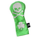 One-Of-A-Kind! Neon Green, Skull & Bones Shamrock Fairway Wood headcover!