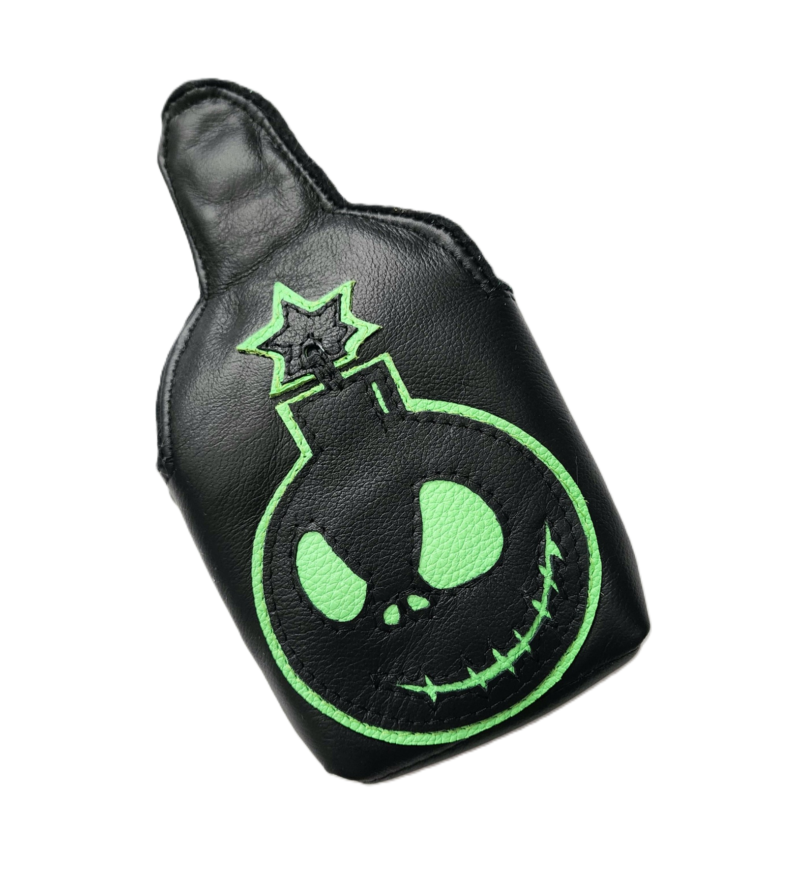 One of a Kind! The RMG Angry Bomb - Neon & Alligator mallet headcover. - Robert Mark Golf