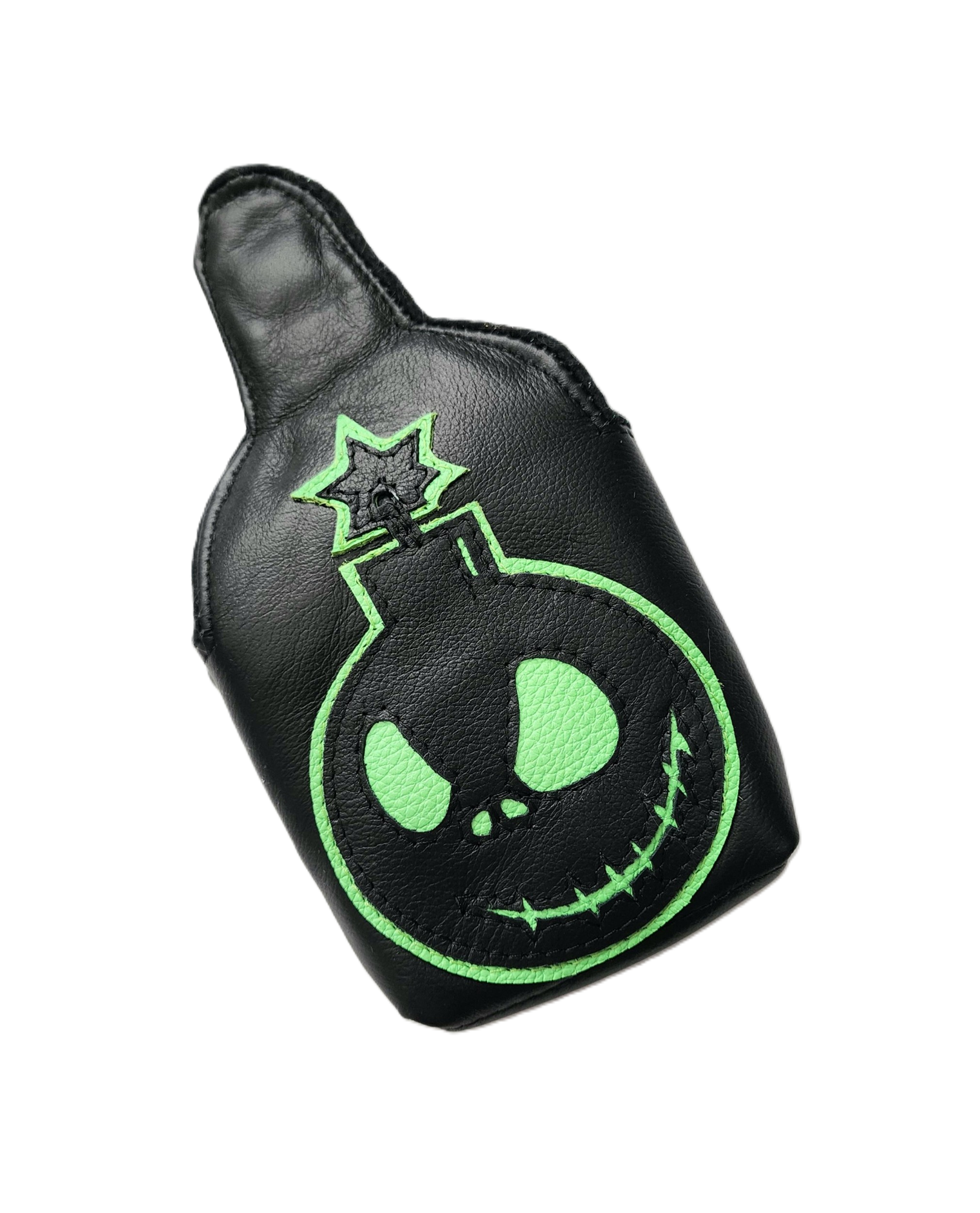 One of a Kind! The RMG Angry Bomb - Neon & Alligator mallet headcover. - Robert Mark Golf