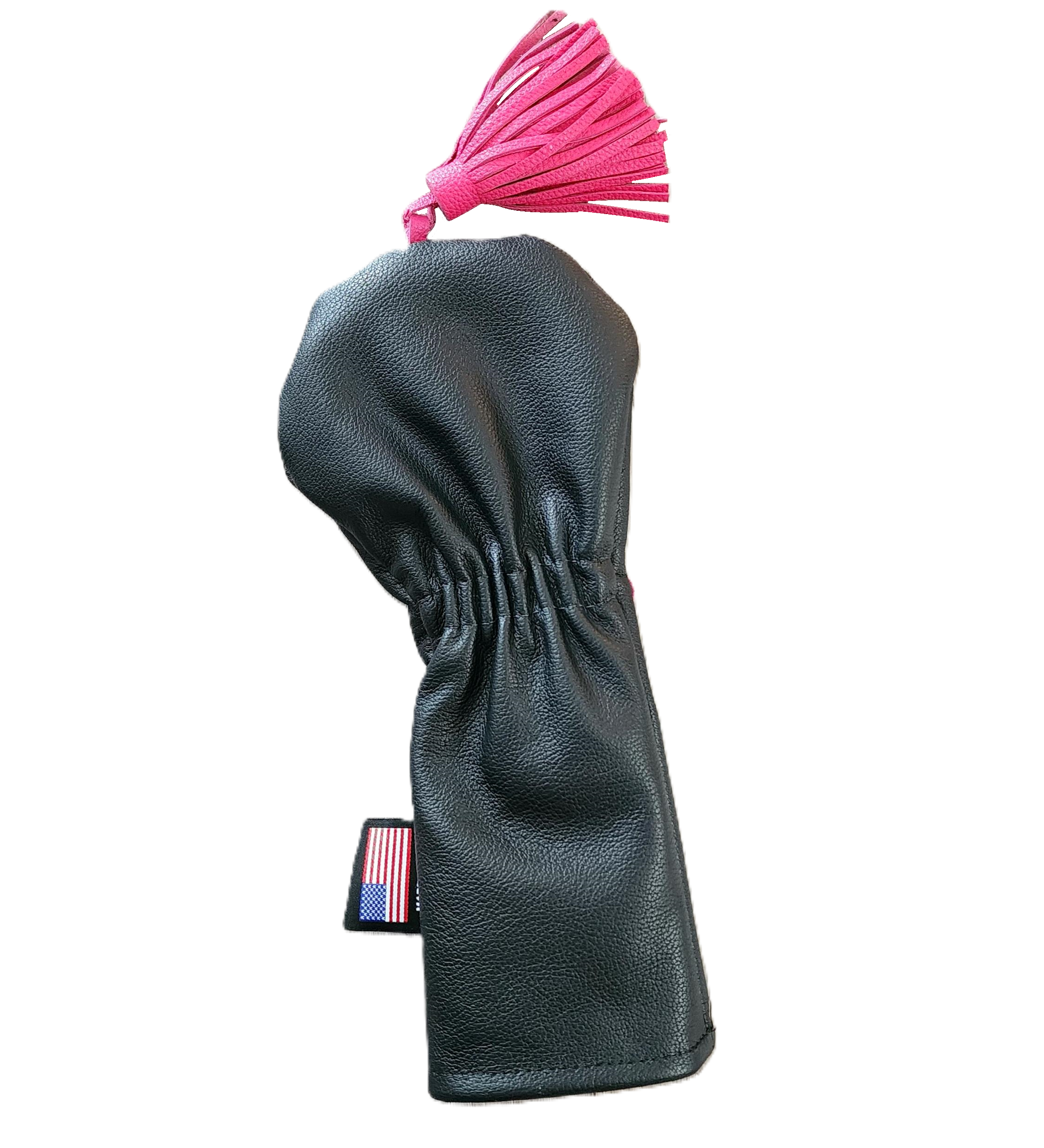 NEW! The RMG Retro Tassel, Black w/ Pink Skull & Bones Fairway Wood Headcover - Robert Mark Golf