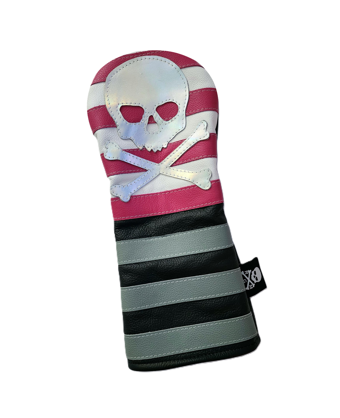 NEW! The Pink, White & Metallic Skull & bones Rugby Stripe Driver Head ...