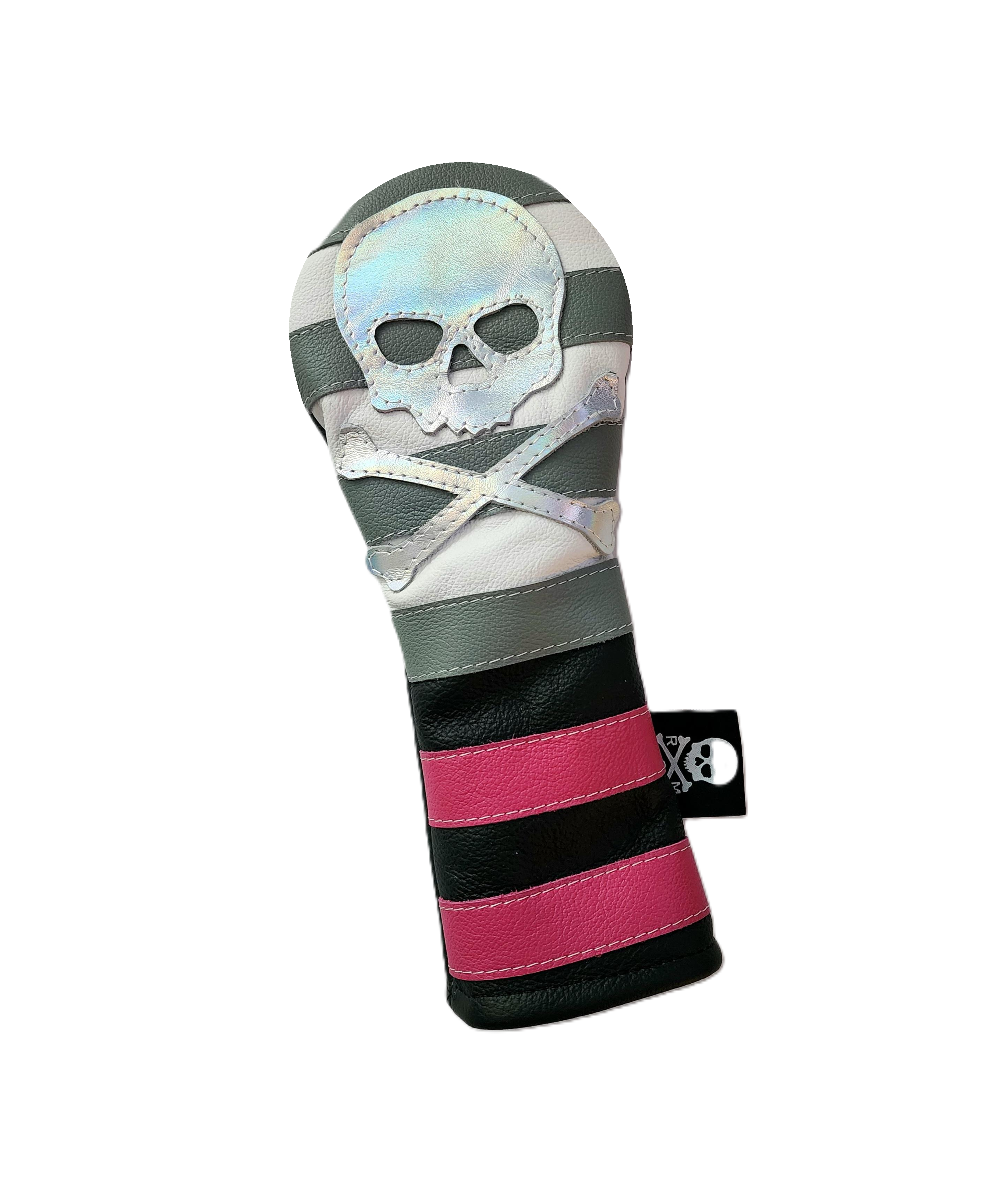 NEW! The Pink, White & Metallic Skull & bones Rugby Stripe Fairway Woo ...
