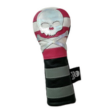 NEW! The Pink, White & Metallic Skull & bones Rugby Stripe Hybrid Headcover!