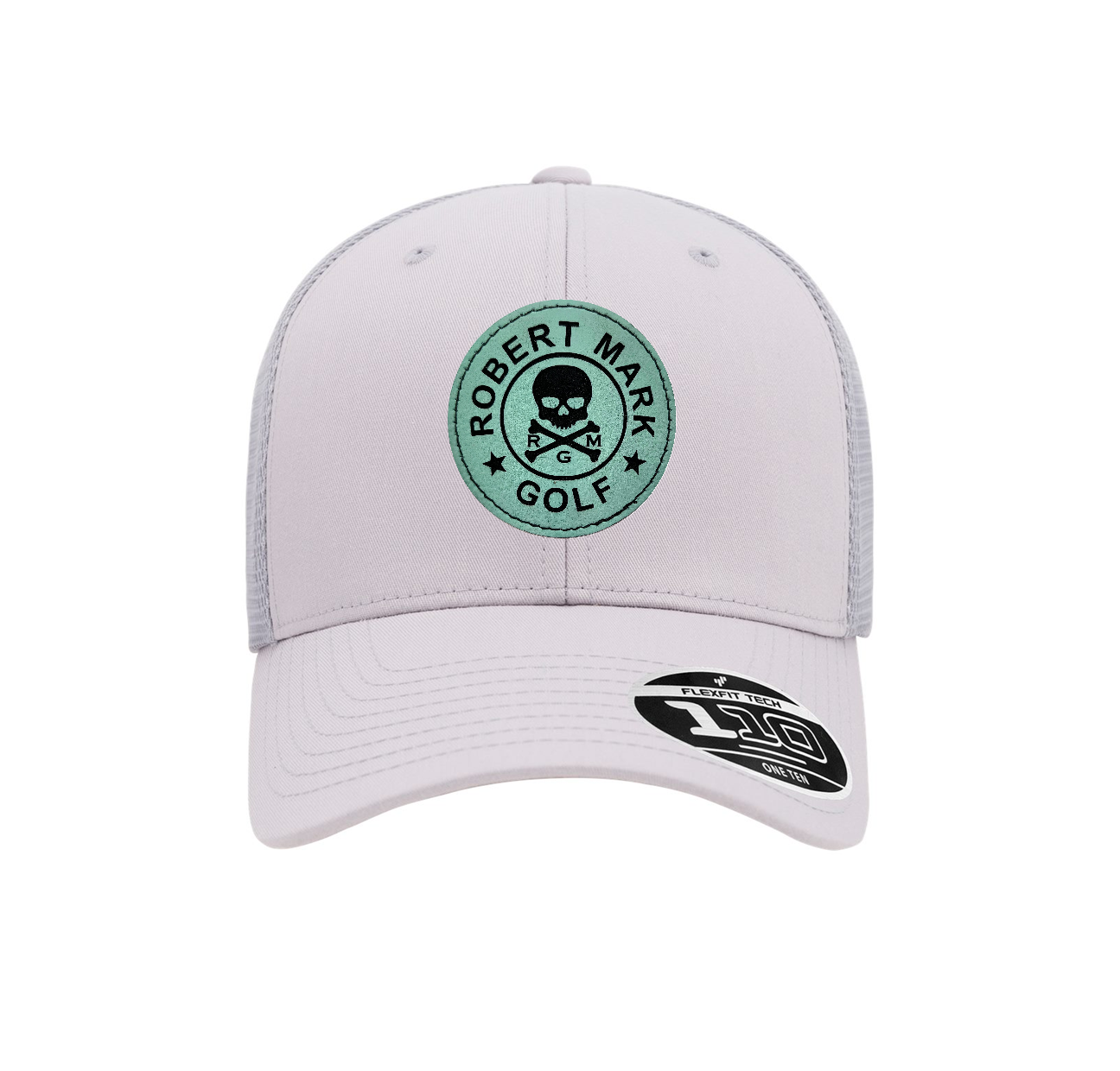 NEW! The RMG "Leather Patch", Flexfit Snapback 110 Hat, Silver! - Robert Mark Golf