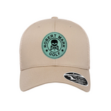 NEW! The RMG "Leather Patch", Flexfit Snapback 110 Hat, Tan!