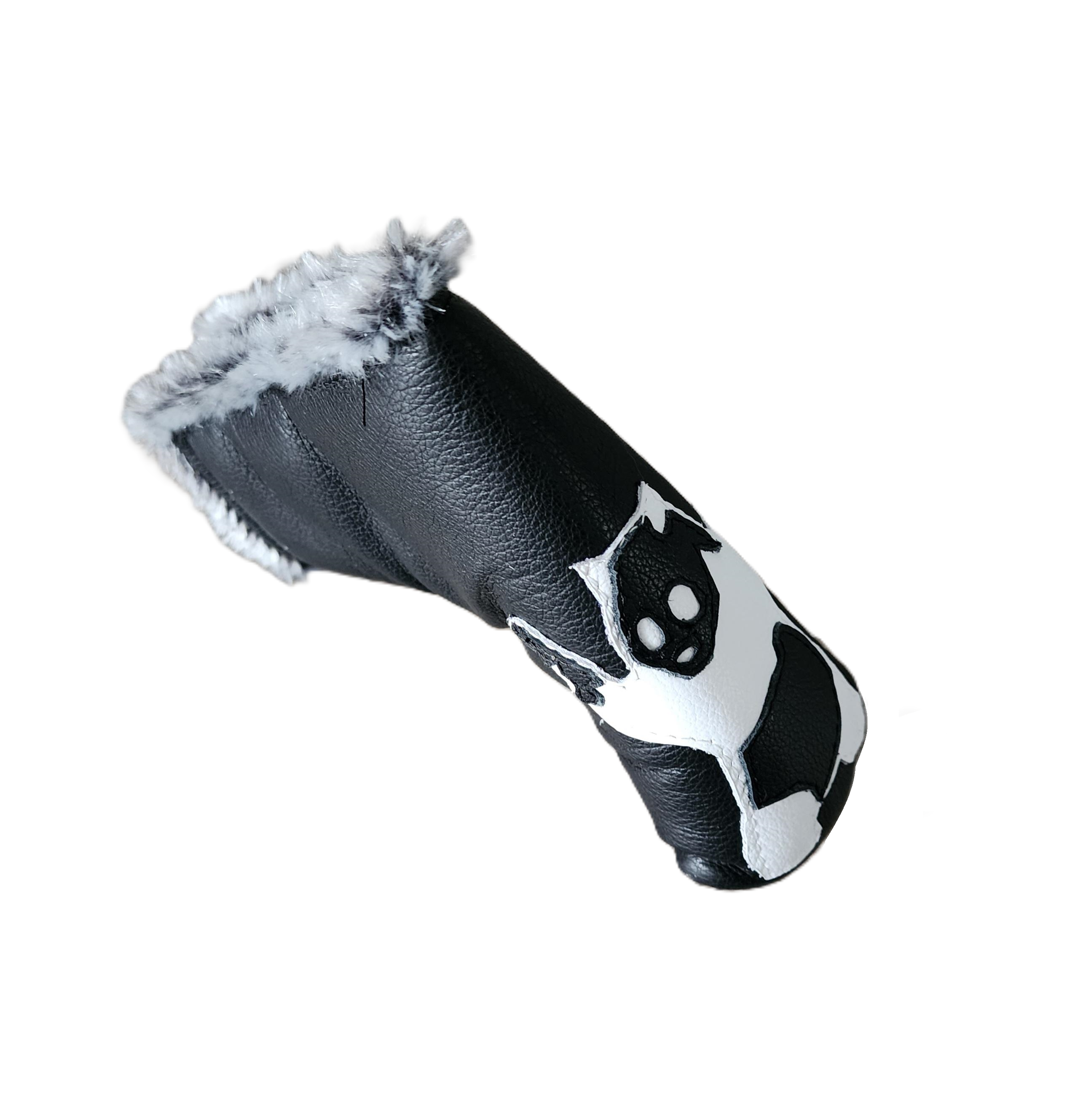 New! One-Of-A-Kind! Reverse colors, Panda With Guns Blade Putter Headcover - Robert Mark Golf