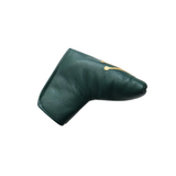 Dark green Rolex-inspired Crown Blade Putter Headcover by Robert Mark Golf, featuring a sleek, one-of-a-kind golf club head protection.