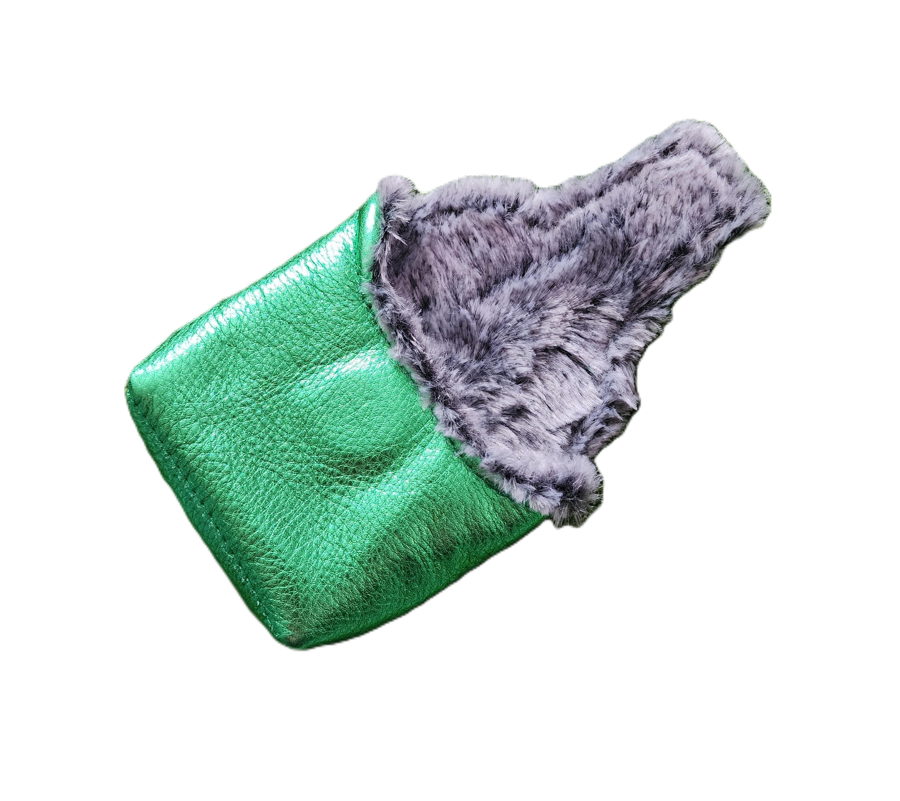 New! One-Of-A-Kind! Rolex Crown inspired, Metallic leather Mallet Putter Headcover - Robert Mark Golf