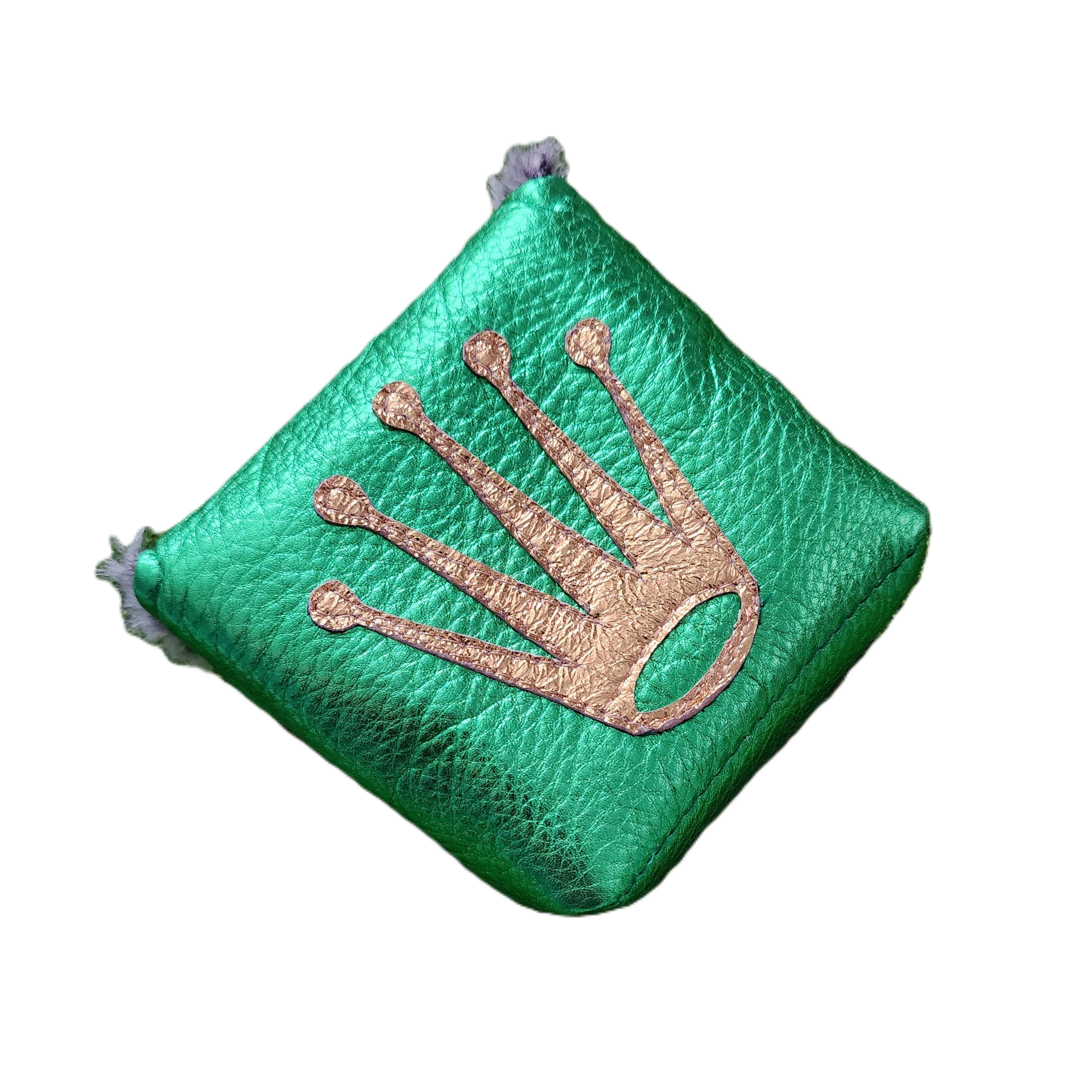 New! One-Of-A-Kind! Rolex Crown inspired, Metallic leather Mallet Putter Headcover - Robert Mark Golf