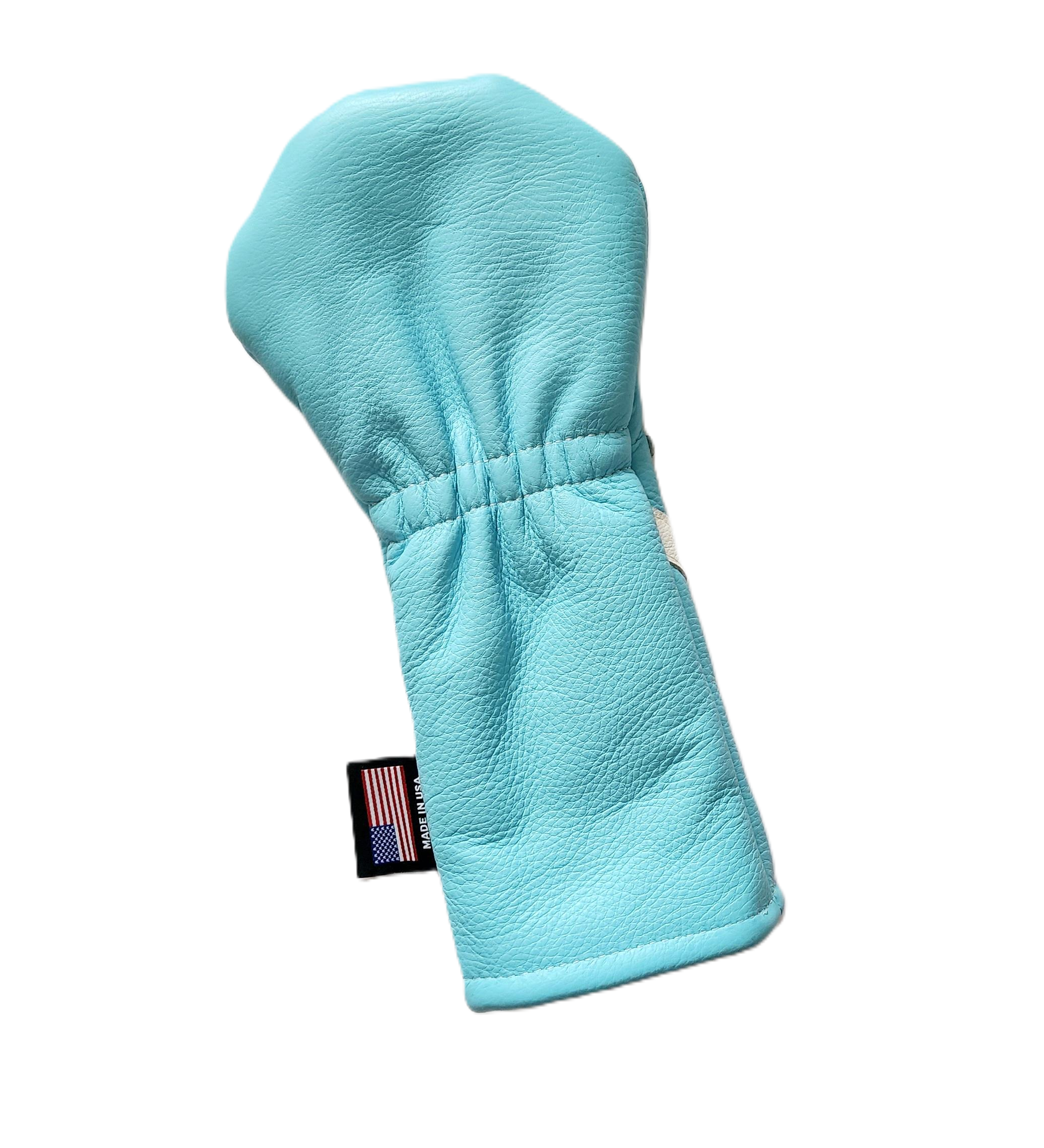 One-Of-A-Kind! Tiffany Blue, White Skull & Bones Fairway Wood headcover! - Robert Mark Golf