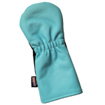 One-Of-A-Kind! Tiffany Blue Skull & Bones, Black leather Driver Headcover. - Robert Mark Golf