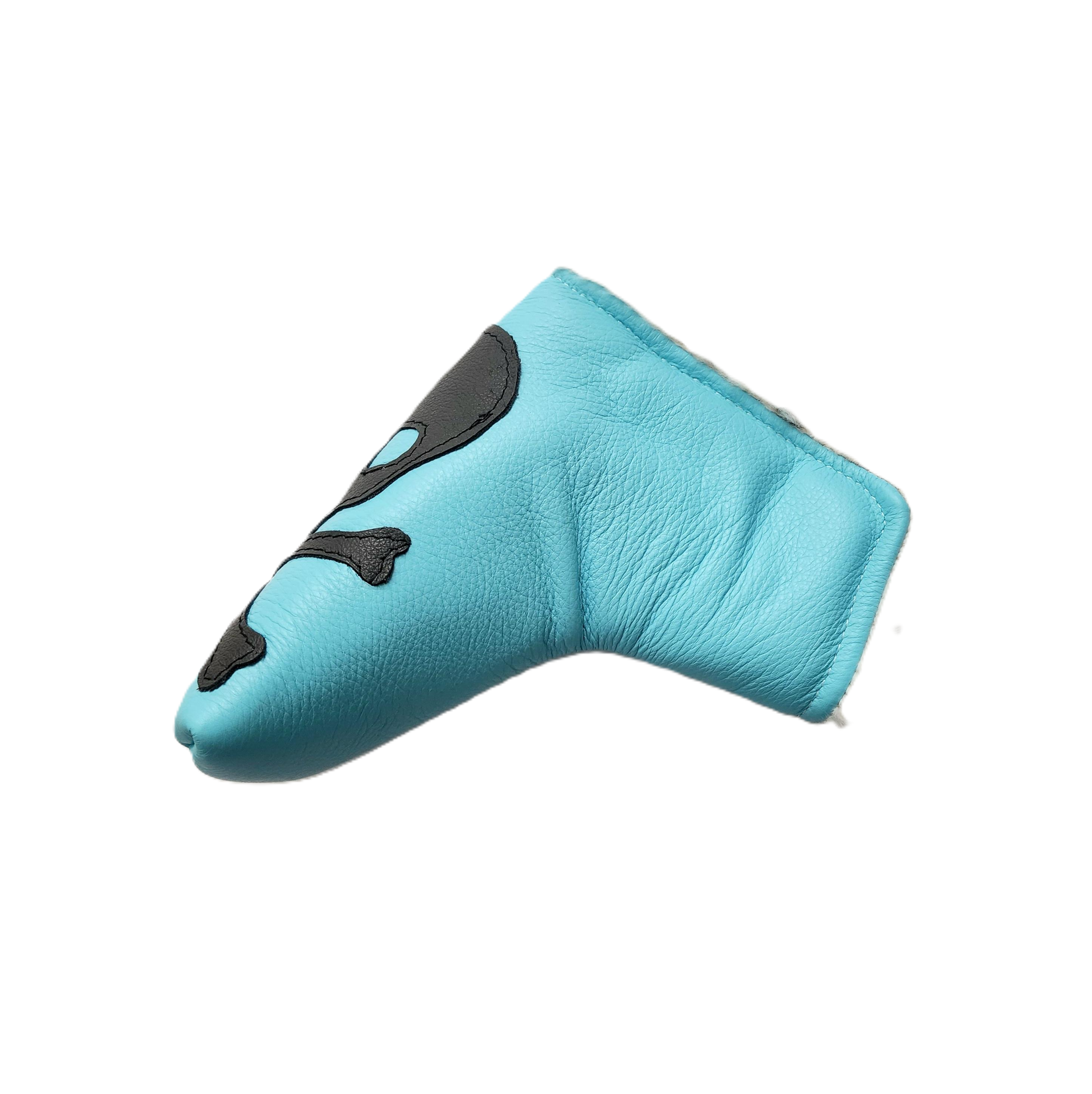 The Robin's Egg Blue, Tiffany, SKULL & BONES Blade, Mid Mallet Putter Cover! - Robert Mark Golf