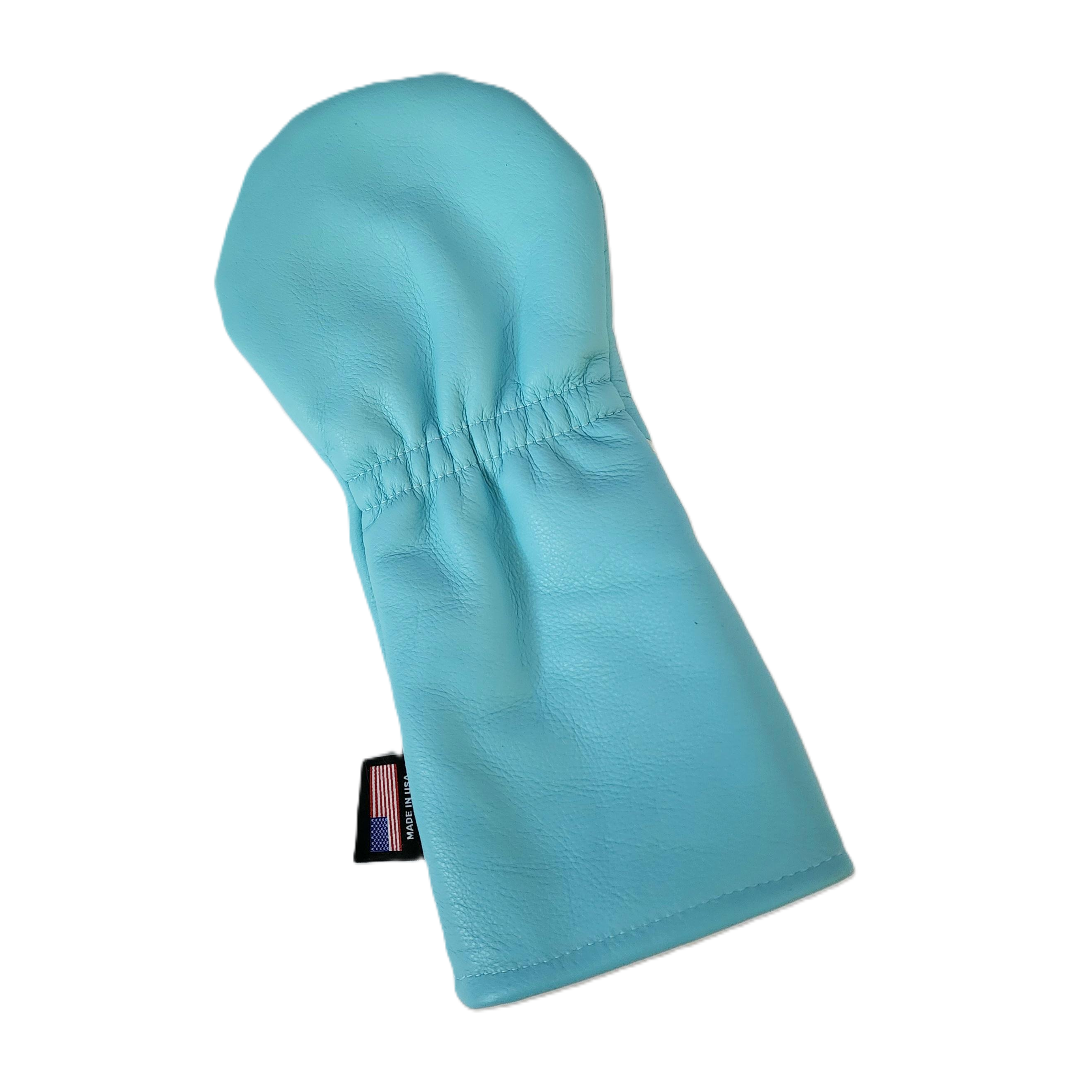Tiffany Blue inspired & Holographic Metallic Silver Skull & Bones Driver headcover. - Robert Mark Golf