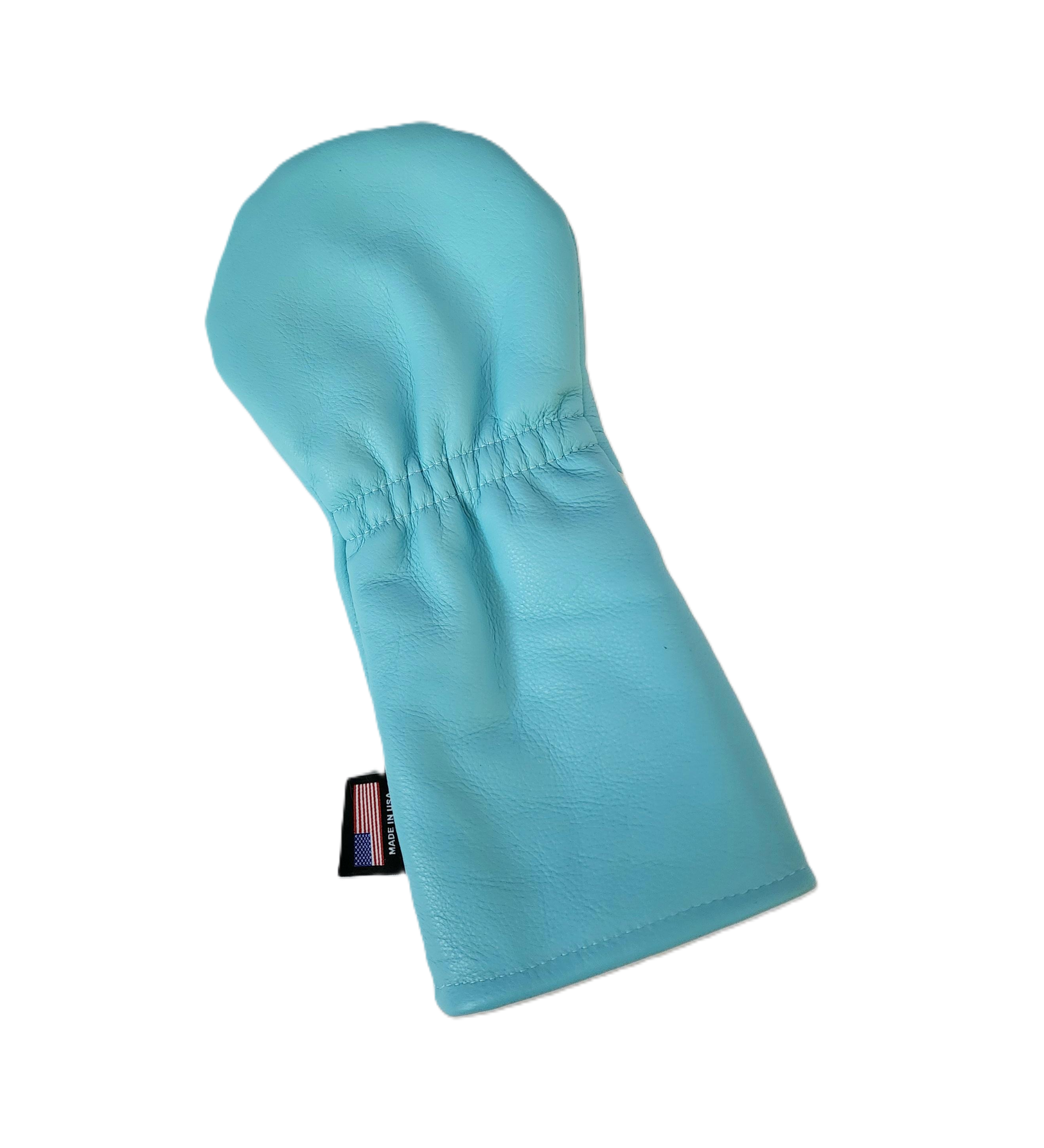 Tiffany Blue inspired & Holographic Metallic Silver Skull & Bones Driver headcover. - Robert Mark Golf