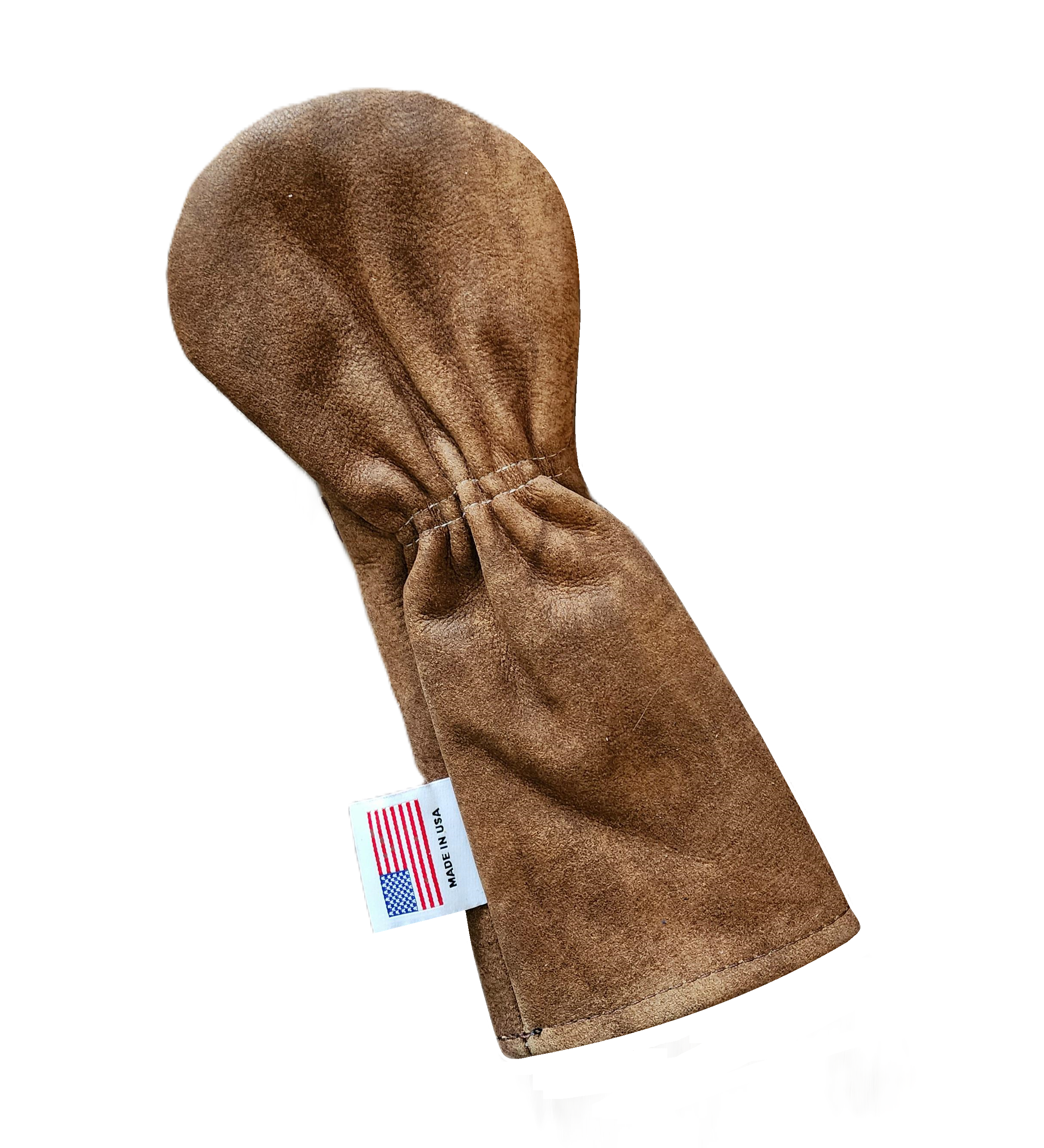 The RMG USA Gold Skull & Bones Distressed leather Fairway Wood Headcover, 1 Off! - Robert Mark Golf