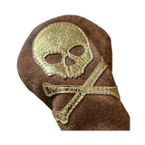 The RMG USA Gold Skull & Bones Distressed leather Fairway Wood Headcover, 1 Off!