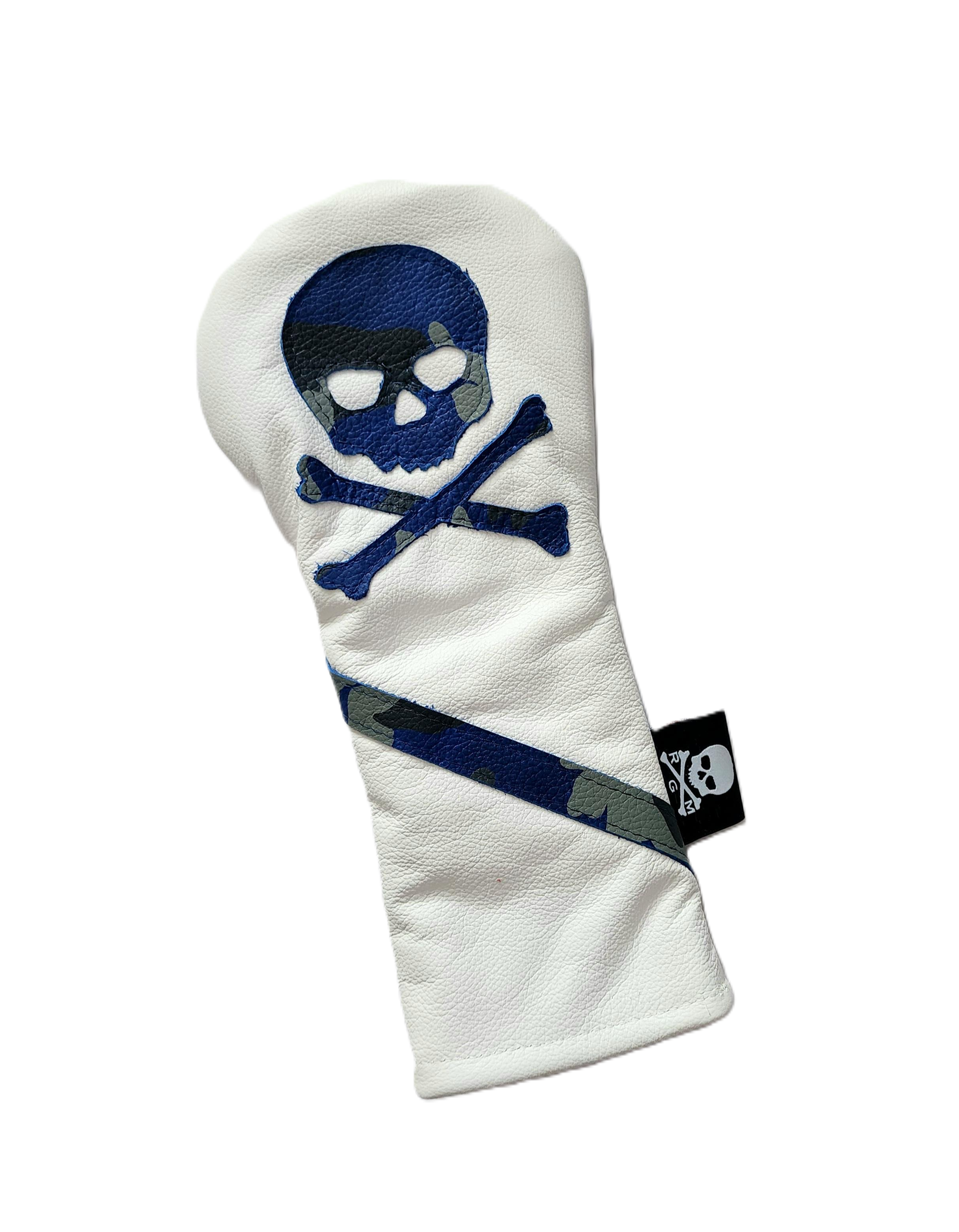 Blue Urban Camo Skull & Bones Fairway Wood headcover. - Robert Mark Golf