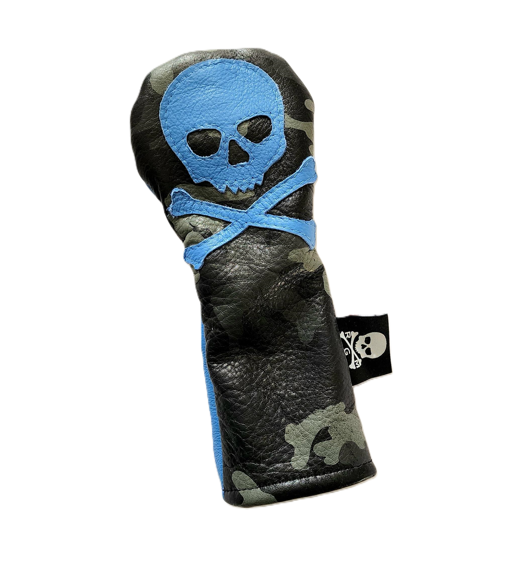 Limited Edition! Blue Urban Camo, Skull & Bones Fairway Wood Headcover! - Robert Mark Golf