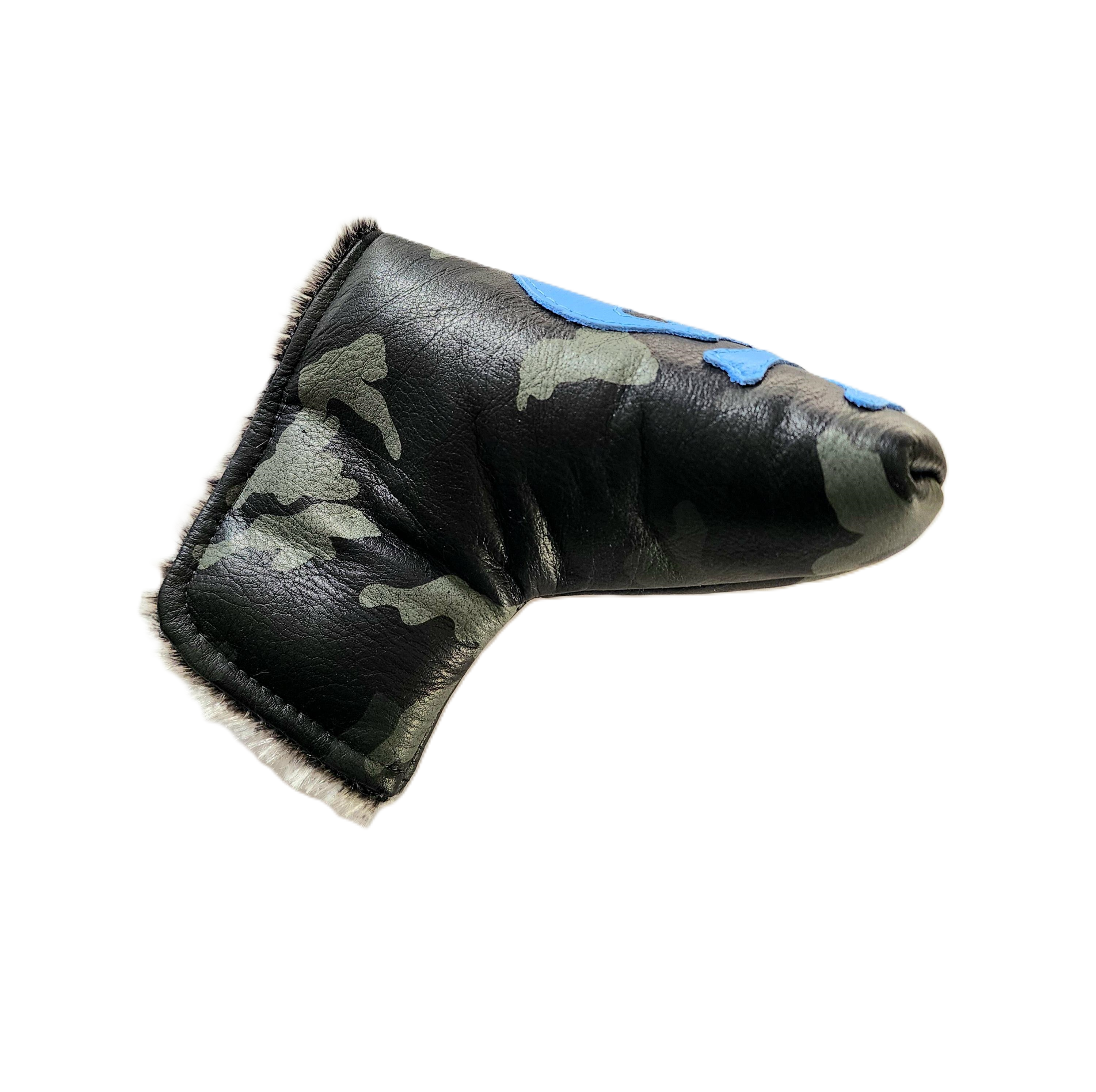 Limited Edition! Blue Urban Camo, Skull & Bones Blade Putter Headcover! - Robert Mark Golf