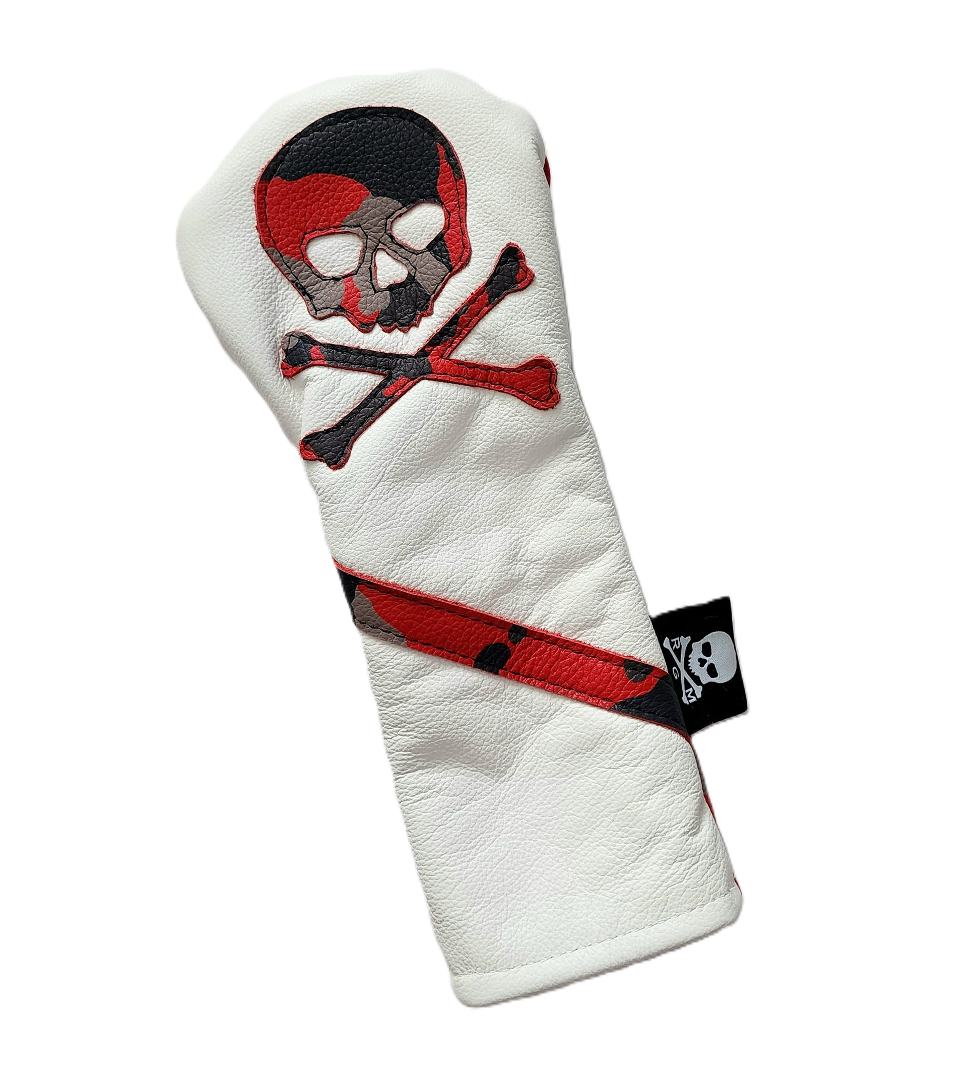 Red Urban Camo Skull & Bones Fairway Wood headcover. - Robert Mark Golf