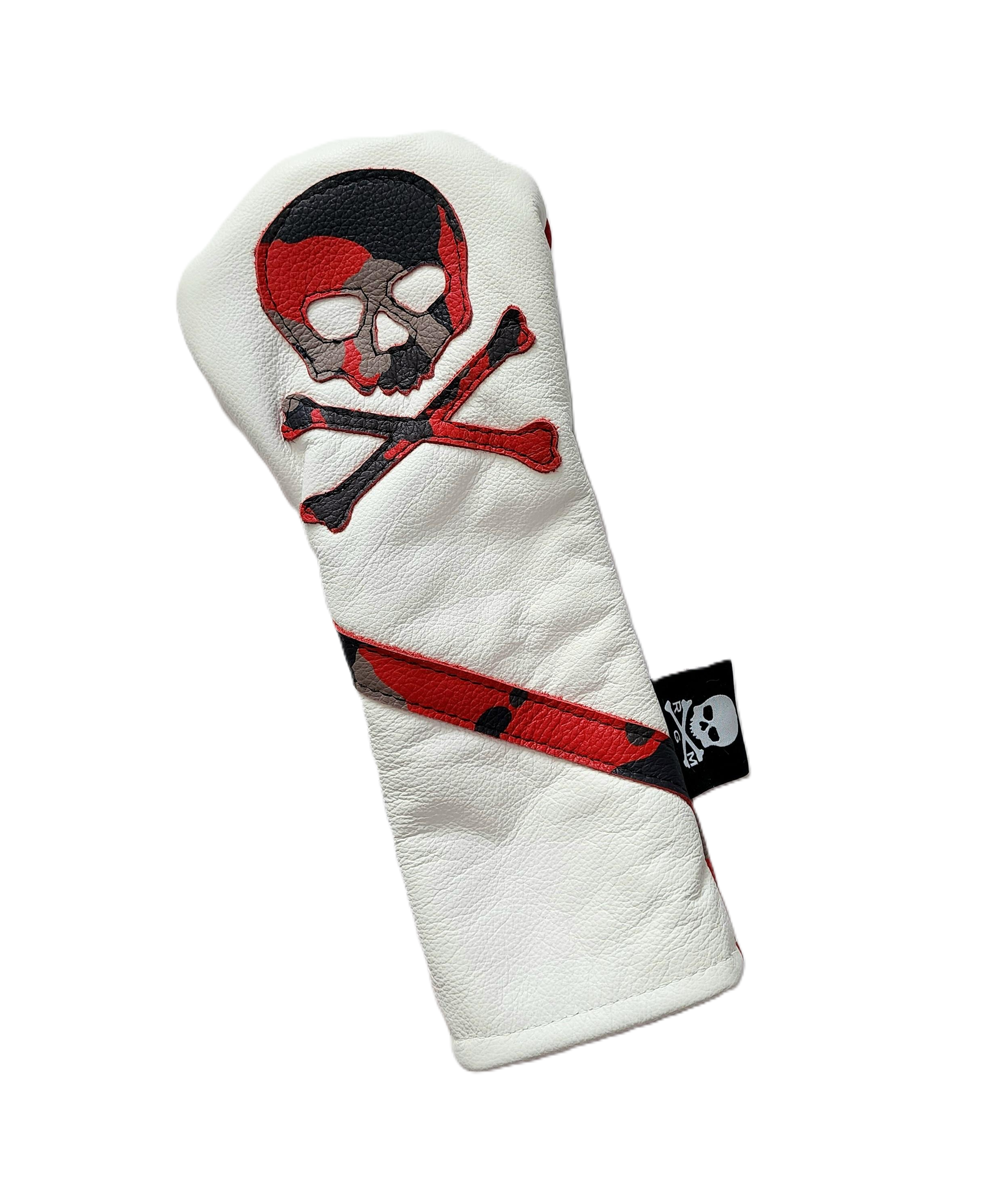 Red Urban Camo Skull & Bones Fairway Wood headcover. - Robert Mark Golf